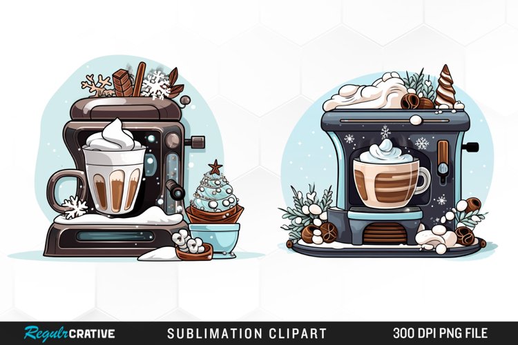 Watercolor Hot Cocoa Set Clipart