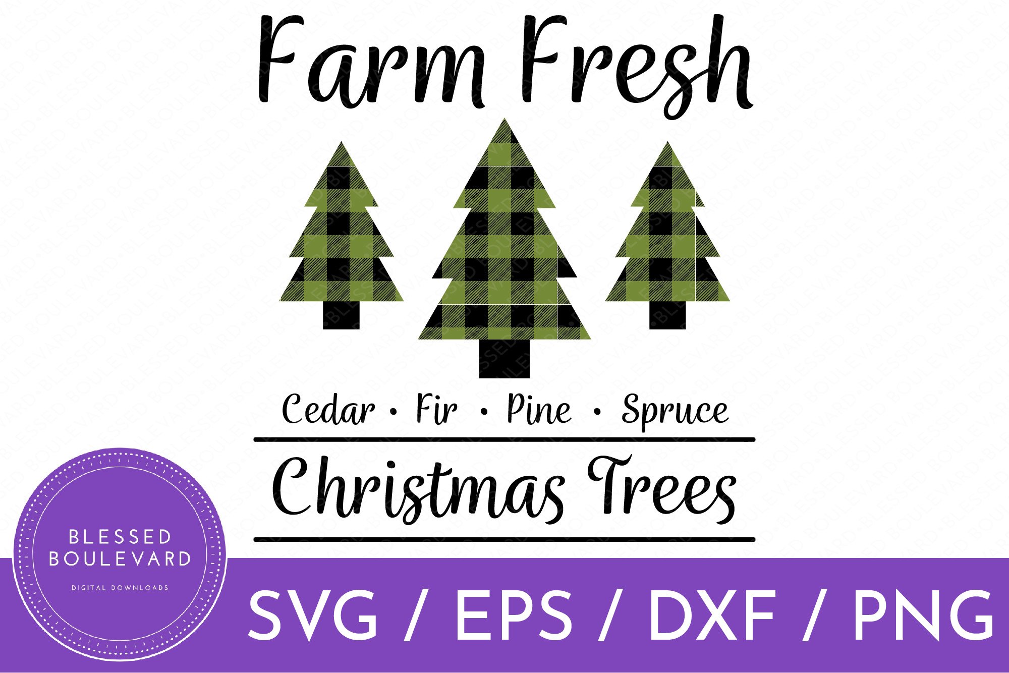 Farm Fresh Christmas Trees SVG Pine Tree Cut File Design (1122088