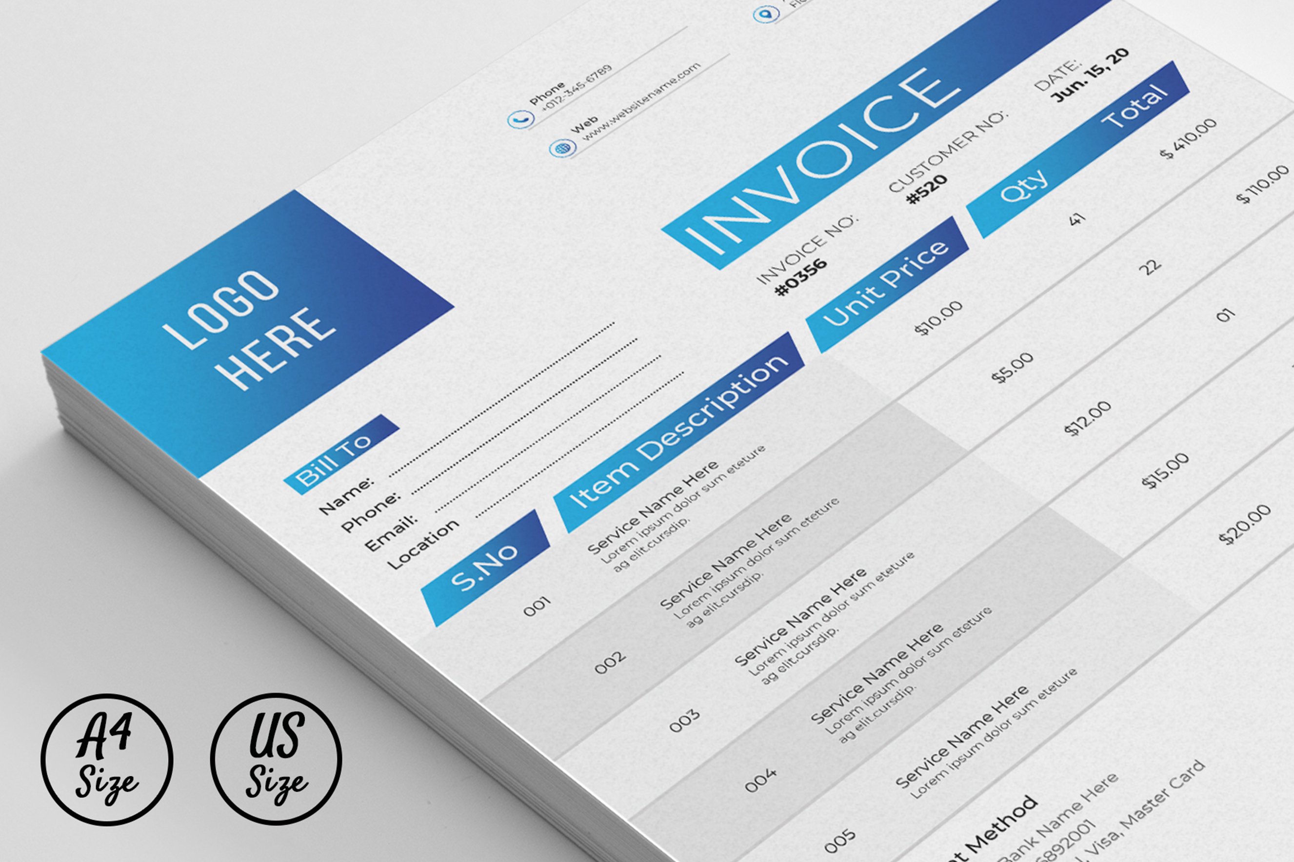 modern excel invoice template