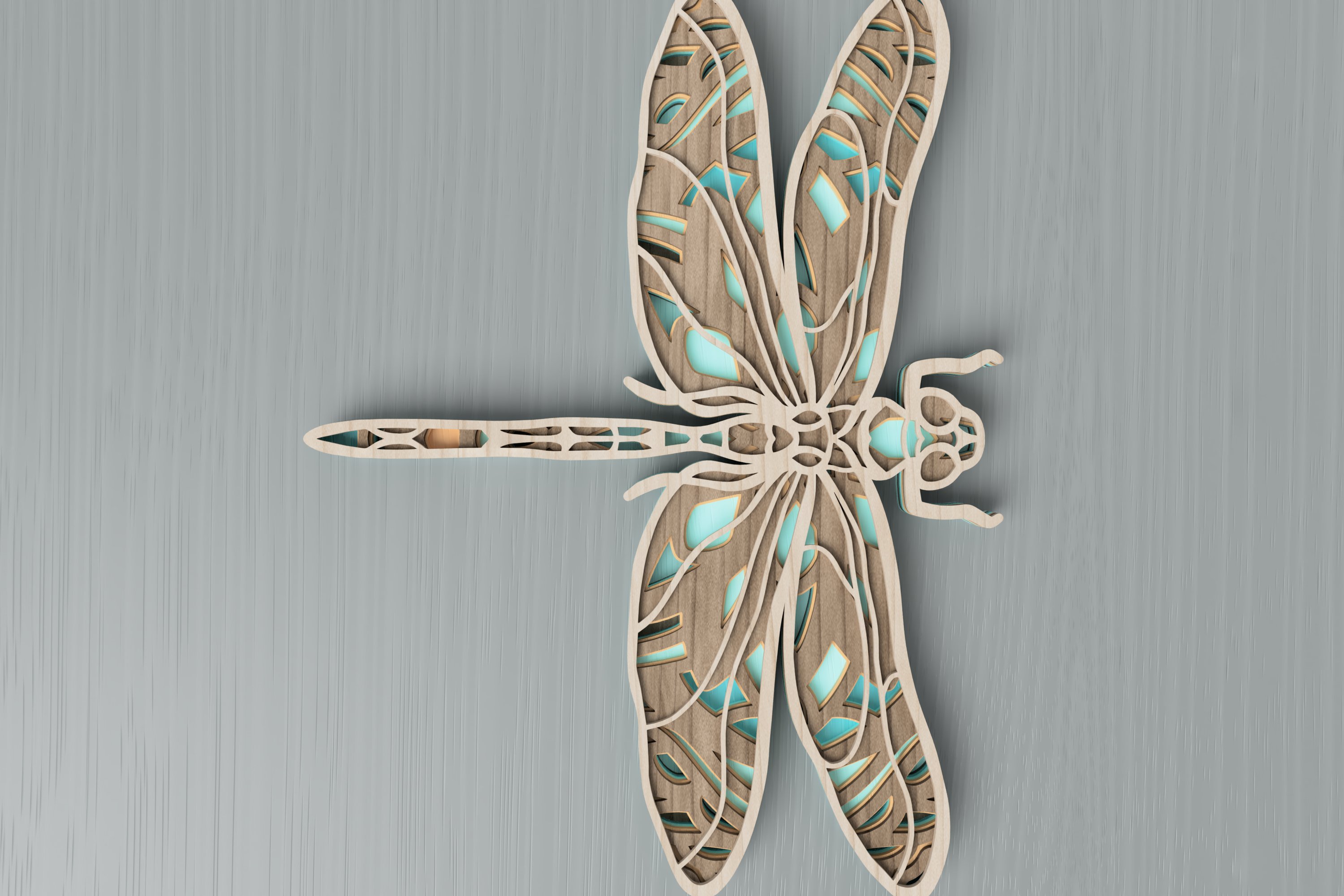 Insect laser cut file - Dragonfly Mandala