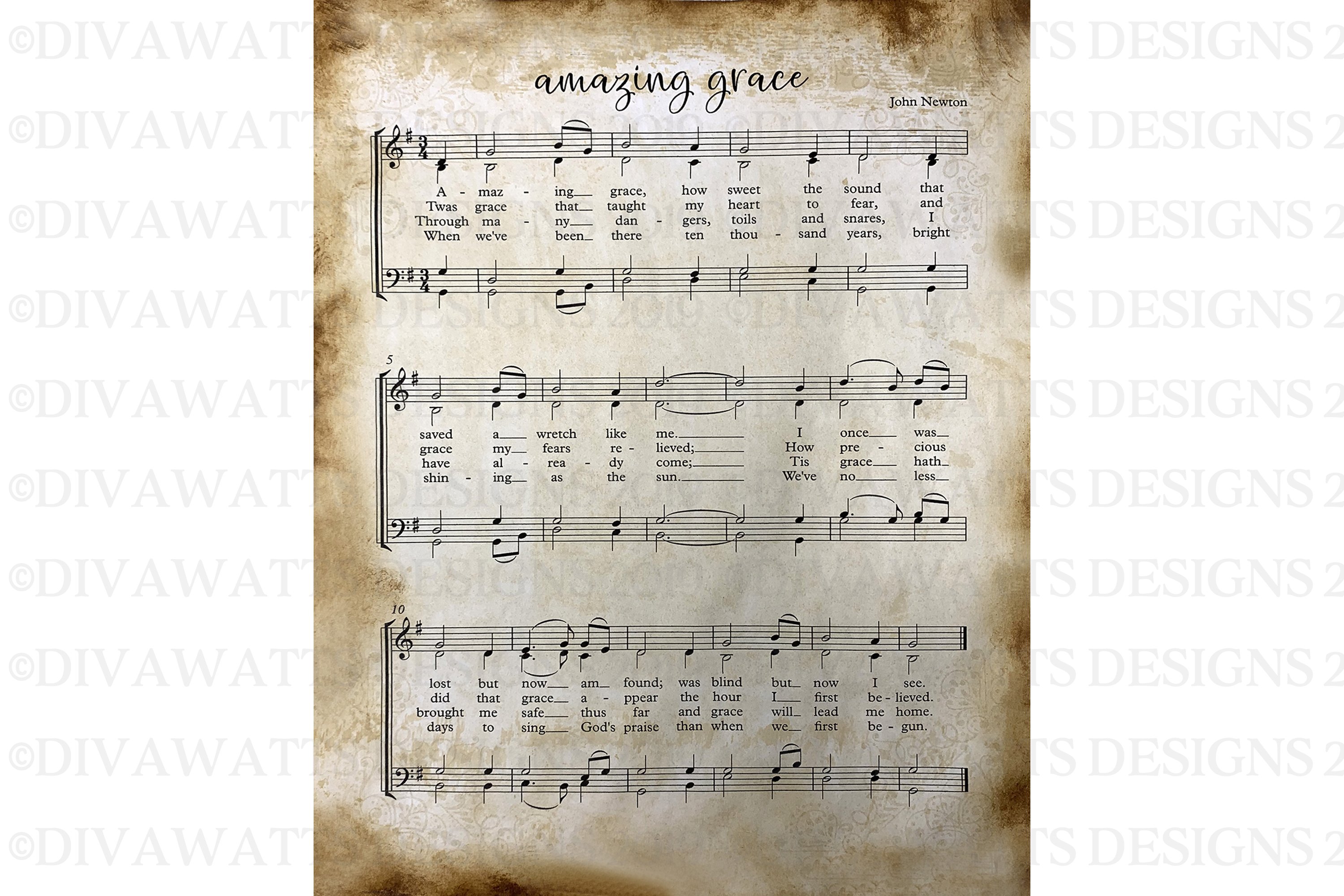 Printable - Set of 3 Christian Hymn Sheet Music Songs Art (414645 ...