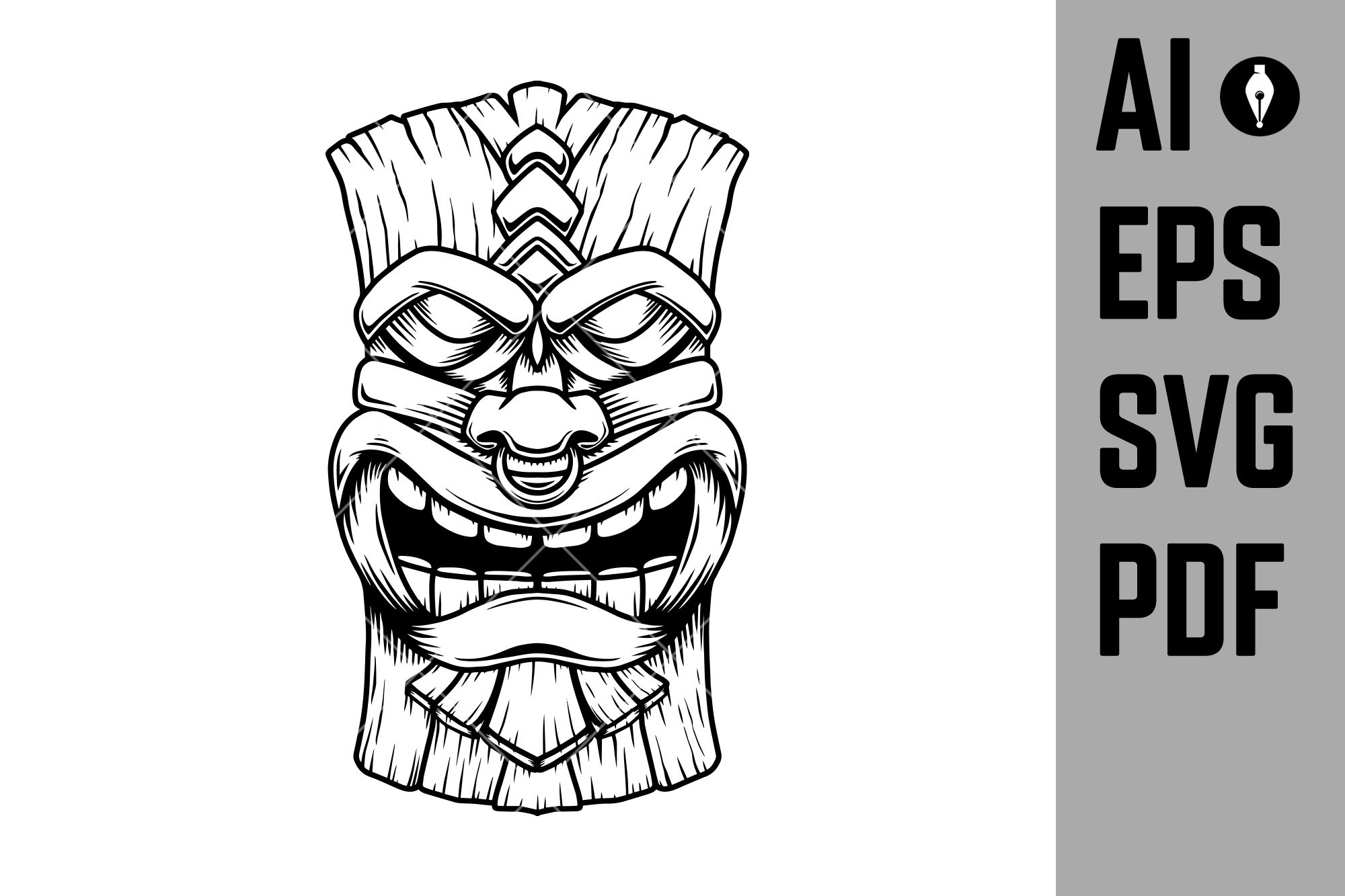Tiki Idol, Tiki Wooden Statue Svg, Eps, Ai, Pdf, (2272119)