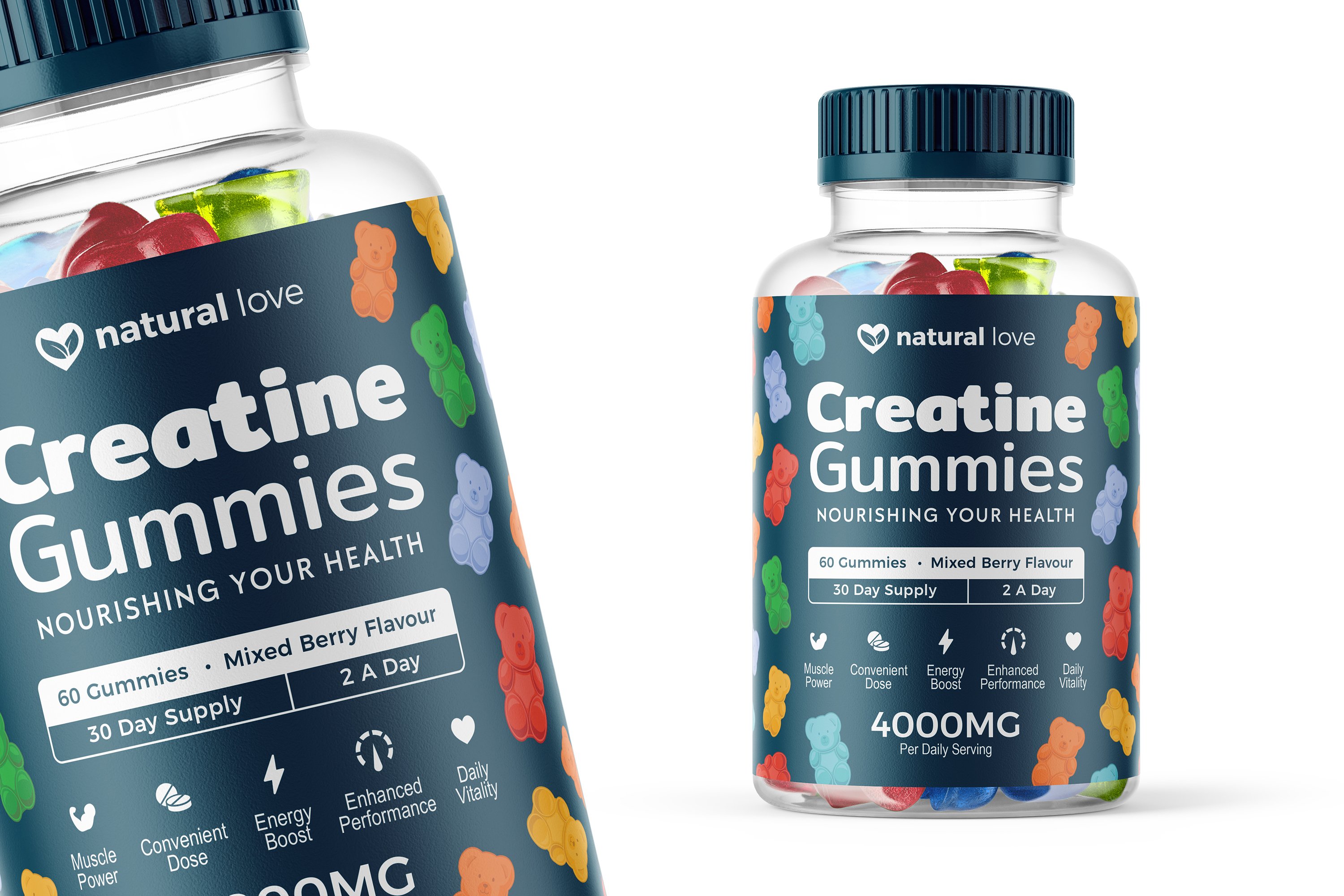 Creatine Gummies Label Design Template