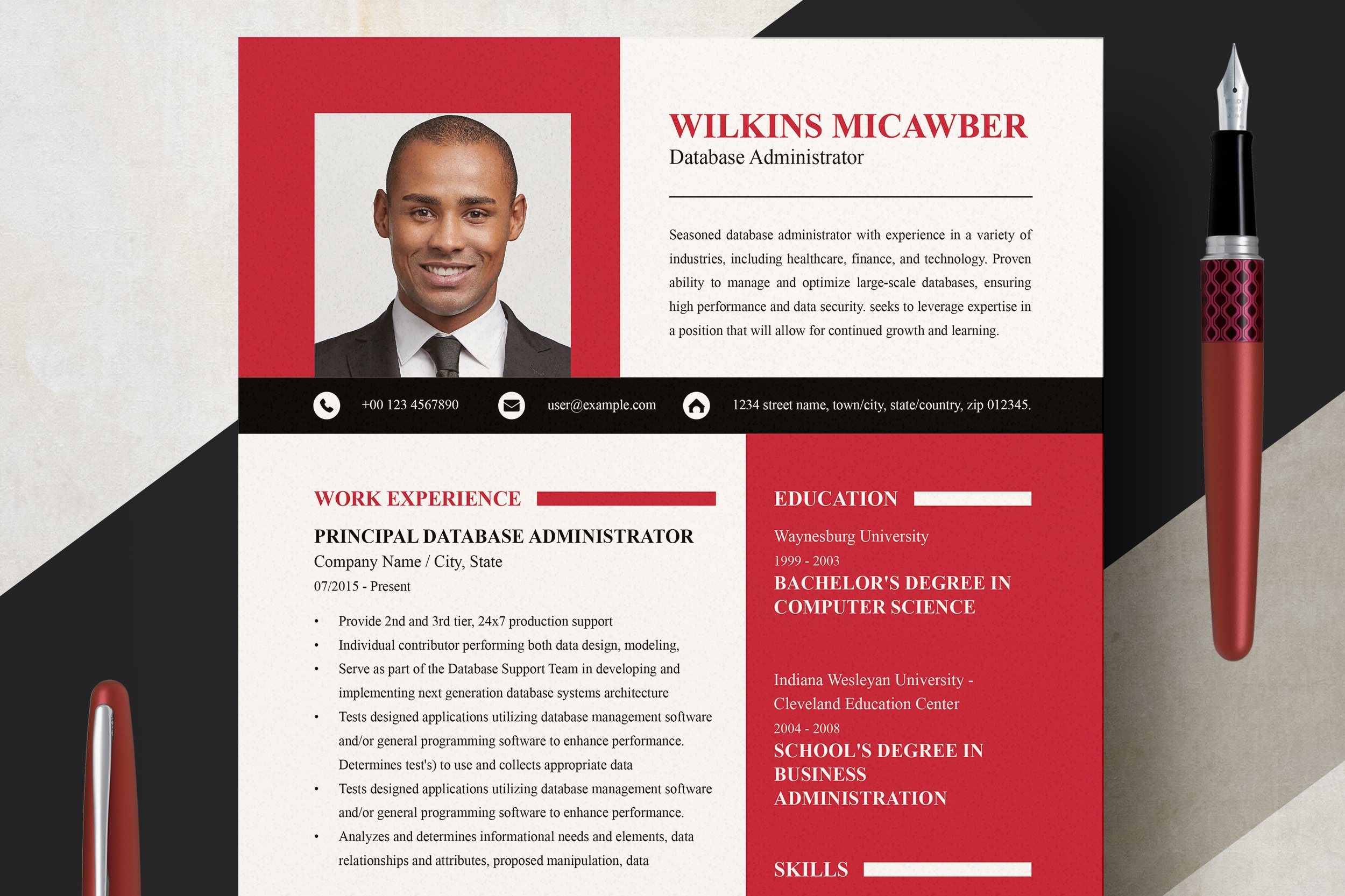 Modern Resume CV Design, image size:2500x1666