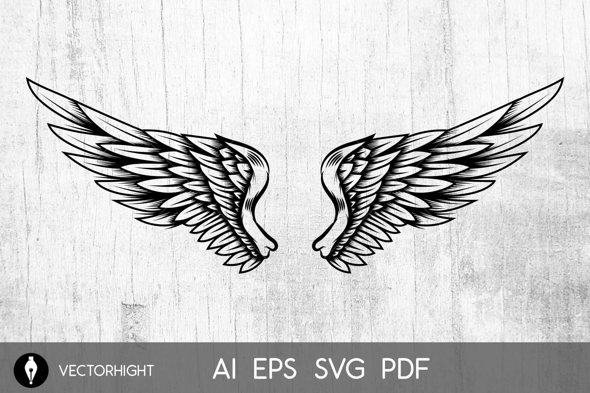 Eagle wings in tattoo style SVG (2104888), image size:2000x1333