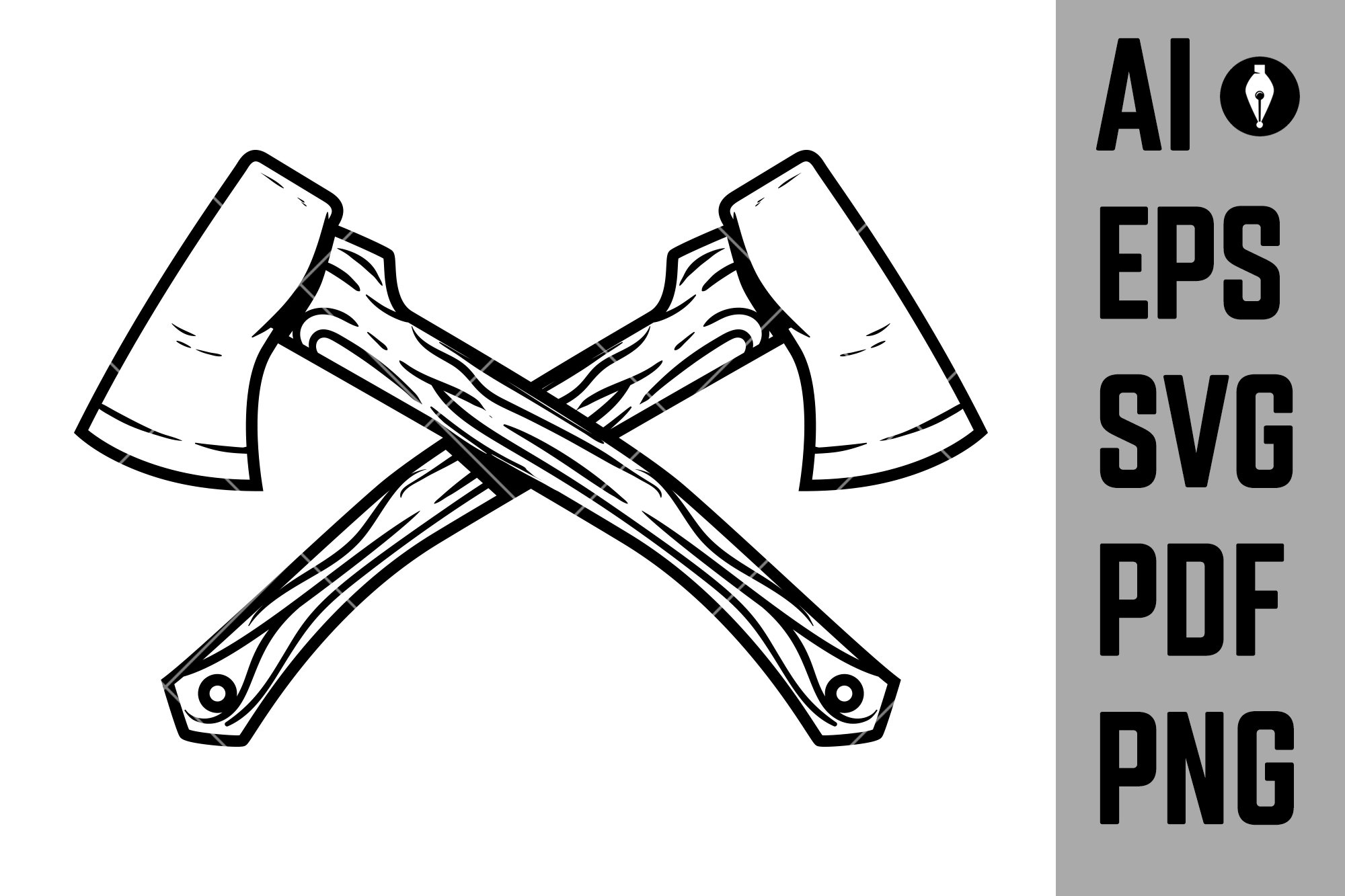 Crossed axes isolated on white background. (1635364)
