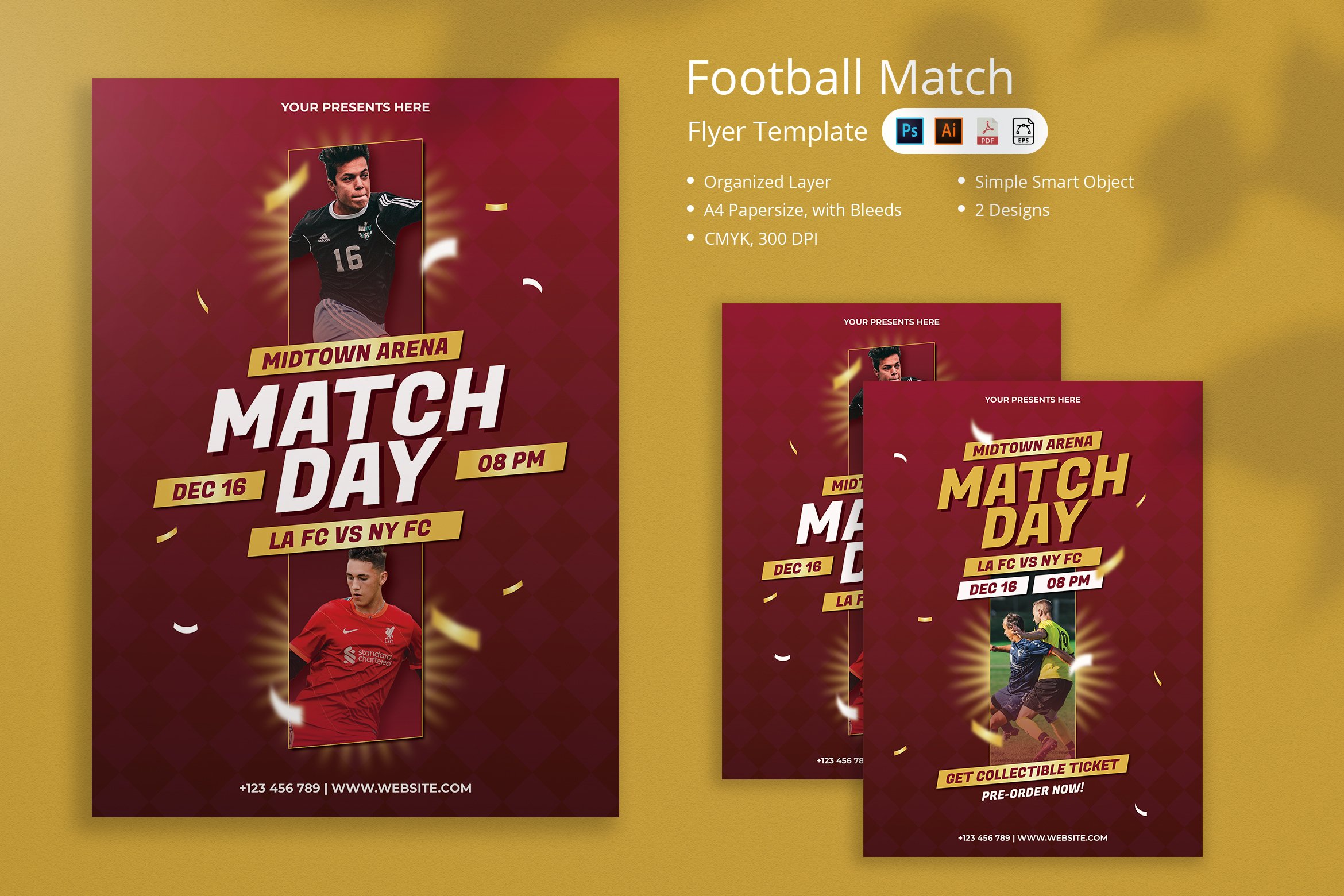 Football Match Flyer Design Template