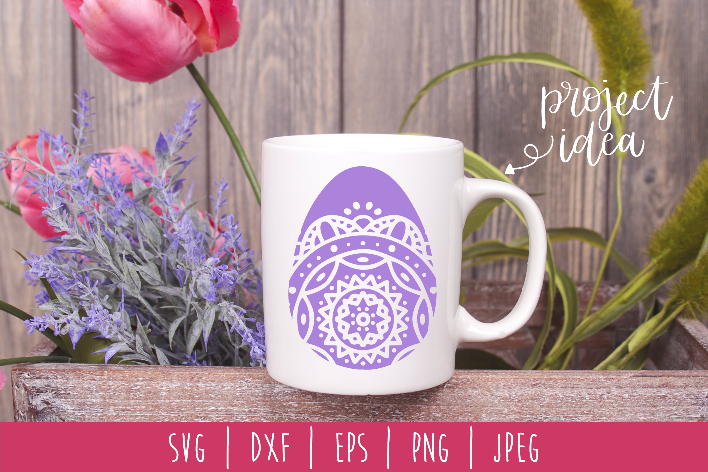 Mandala Easter Egg SVG, DXF, EPS, PNG JPEG (220397) | SVGs | Design Bundles