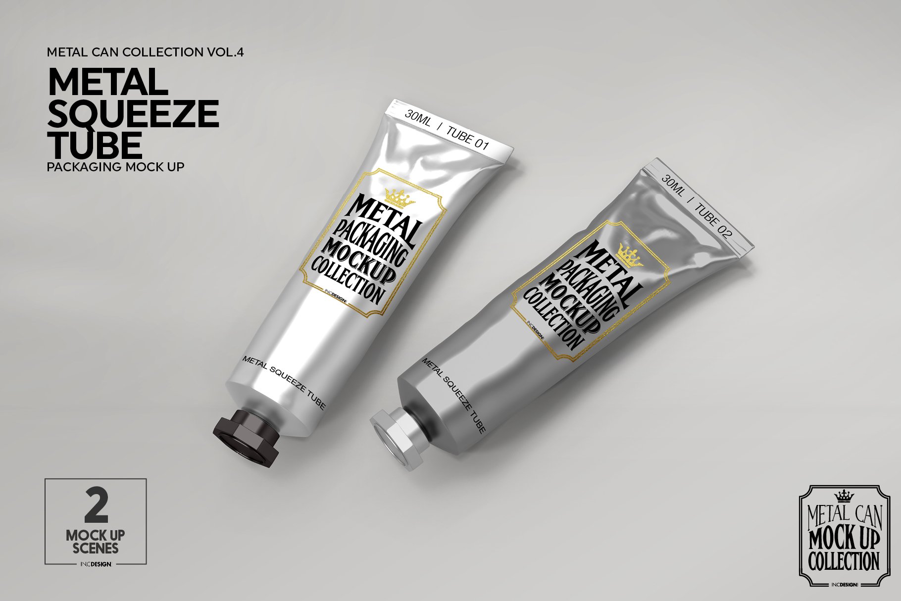 Metal Squeeze Tube Packaging Mockup (276157) Branding Design Bundles