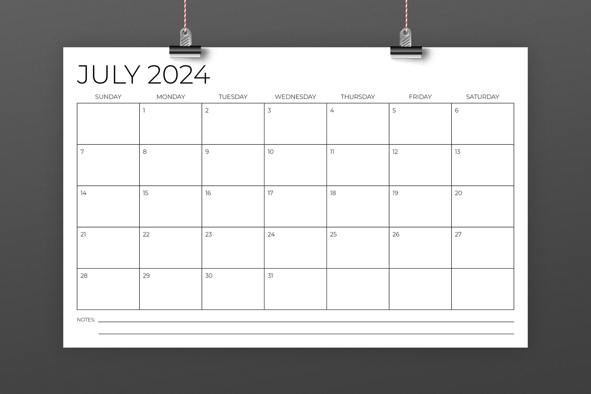 2024 11 x 17 Inch Calendar Template (2497902)