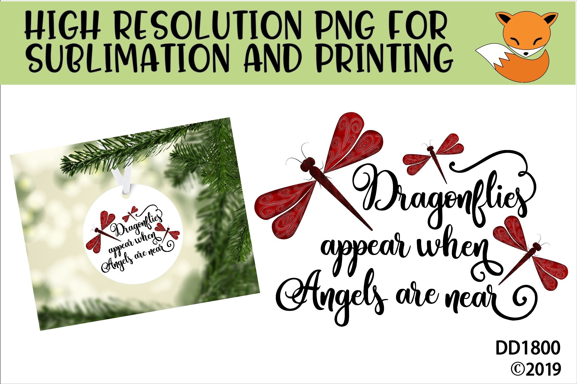 Download Memorial Dragonflies Appear When Angels Are Near Sublimation 531764 Sublimation Design Bundles