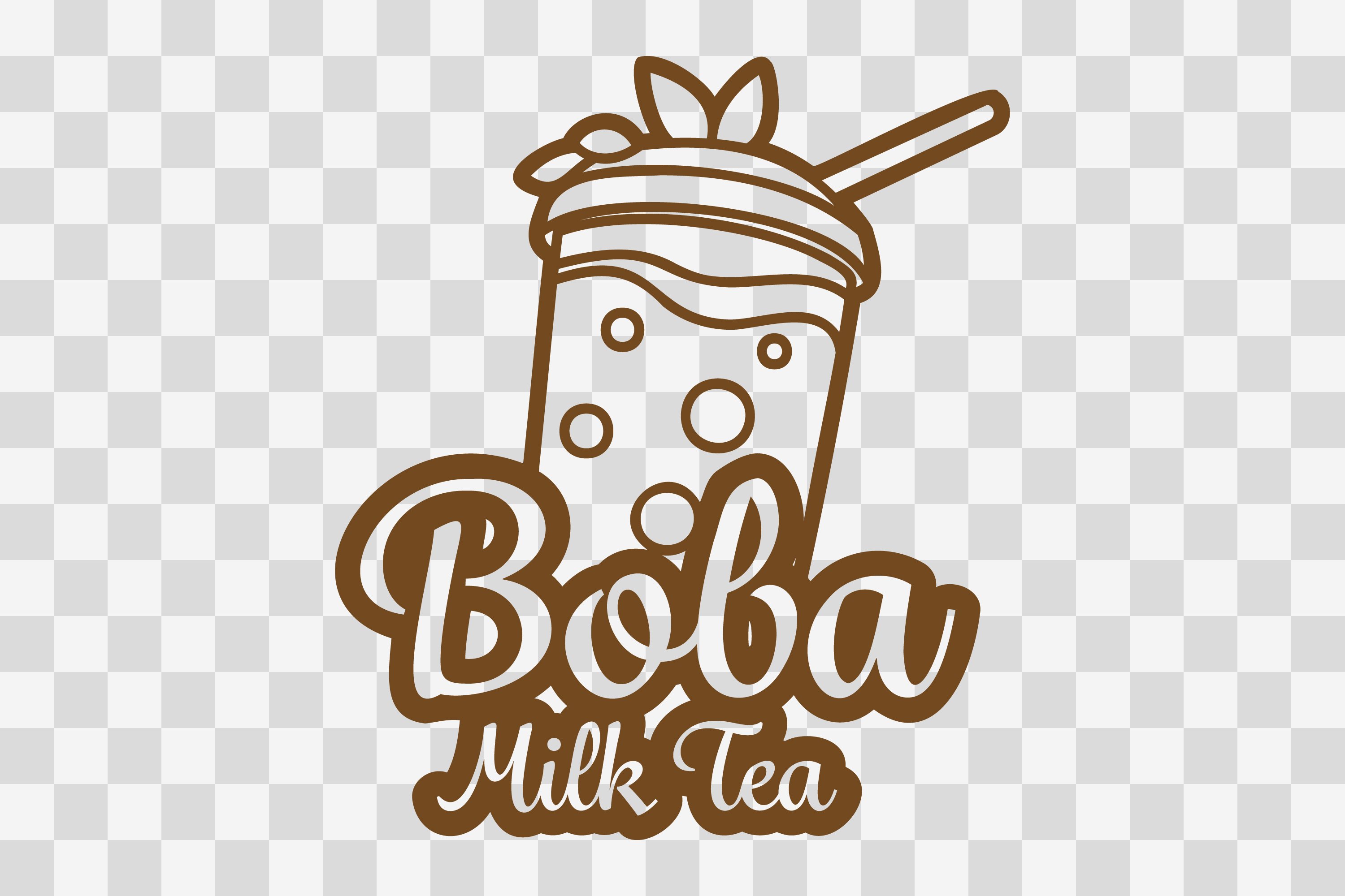 bubble milk tea fresh drink logo (2479644), image size:3000x2000