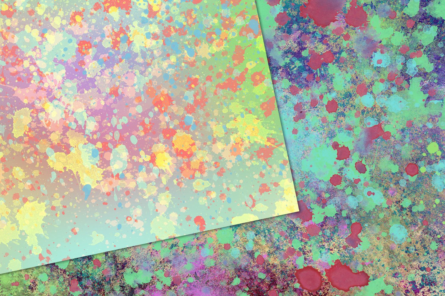 Paint Splatters Digital Paper (577409) Patterns Design Bundles