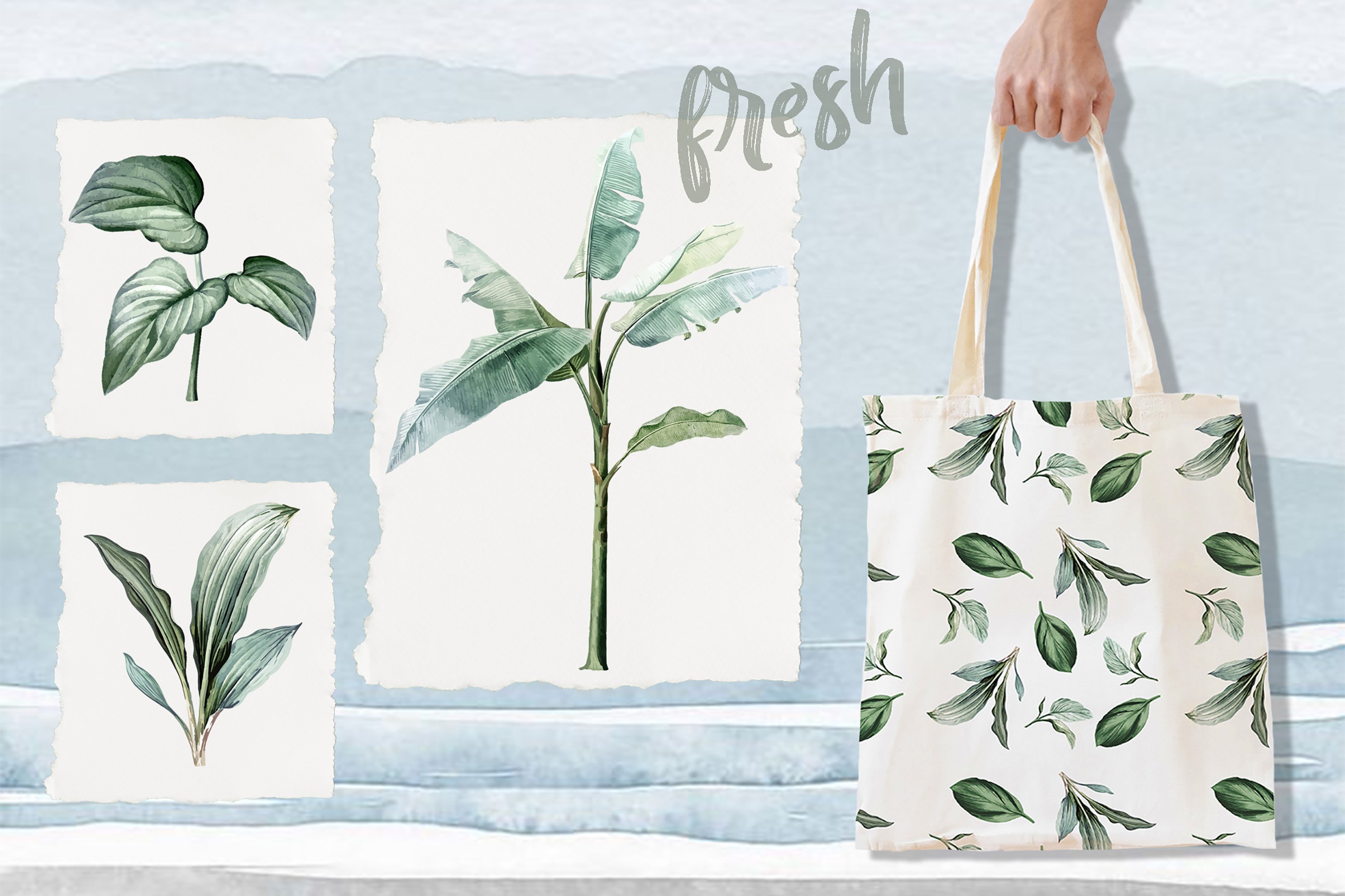 Download Tropical Palm Watercolor Vector 721553 Illustrations Design Bundles