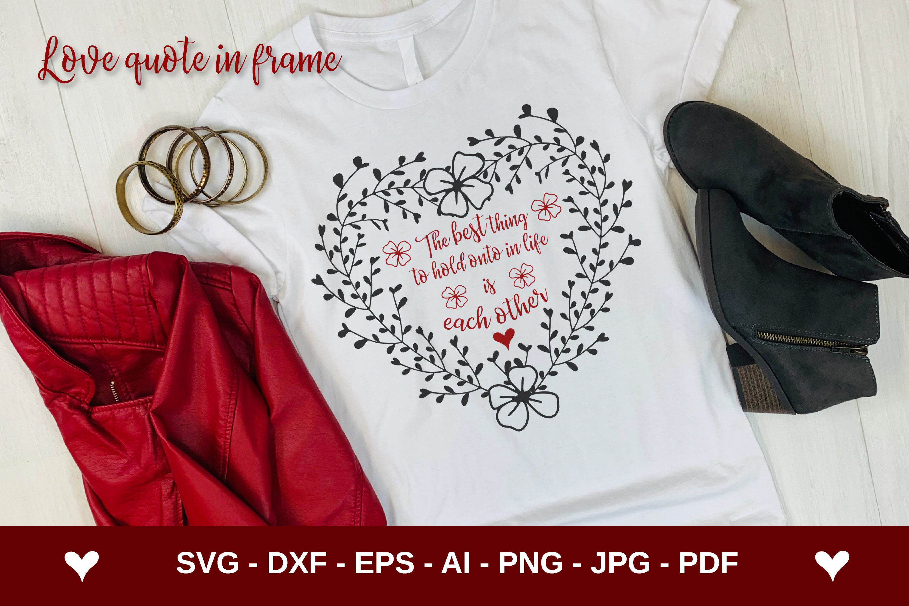 Download Love Quote In Heart Frame Svg Valentine Saying 1163787 Cut Files Design Bundles