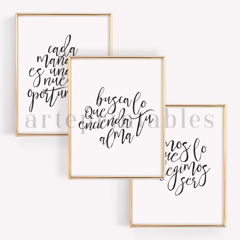 Spanish Quotes Handlettered Style Wall Art (1124752) Signs Design