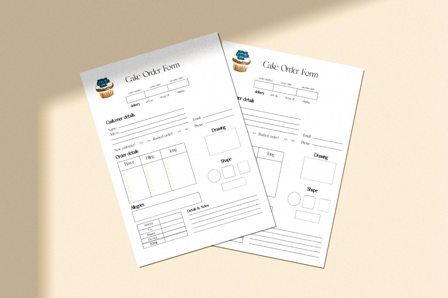 cake order form template bakery fill out form 1259449 inserts