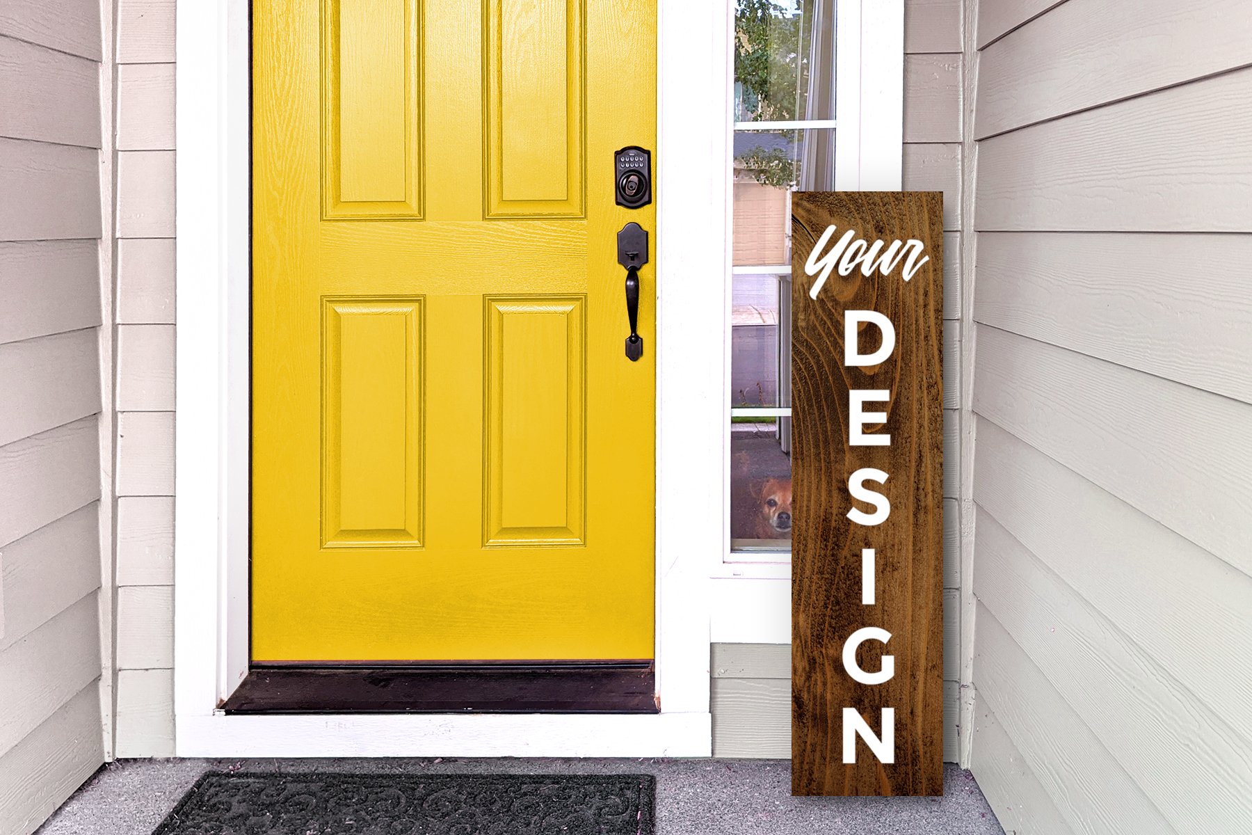 vertical wooden porch signs