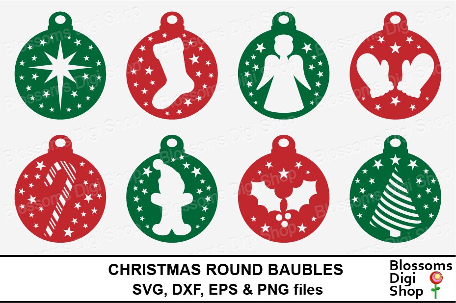 Christmas Round Baubles (157635) | Cut Files | Design Bundles