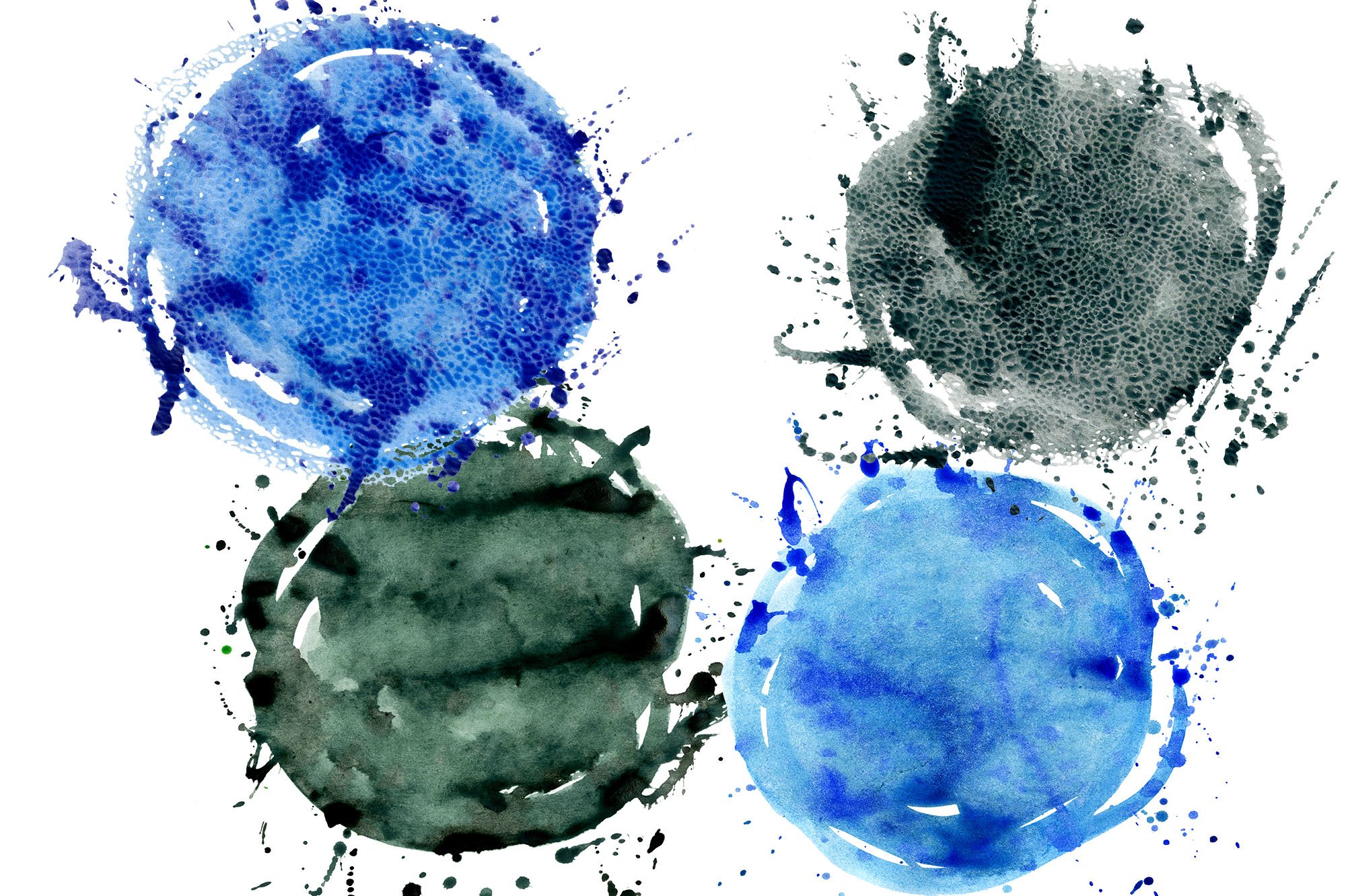 Watercolor round brush strokes (563417) Backgrounds Design Bundles