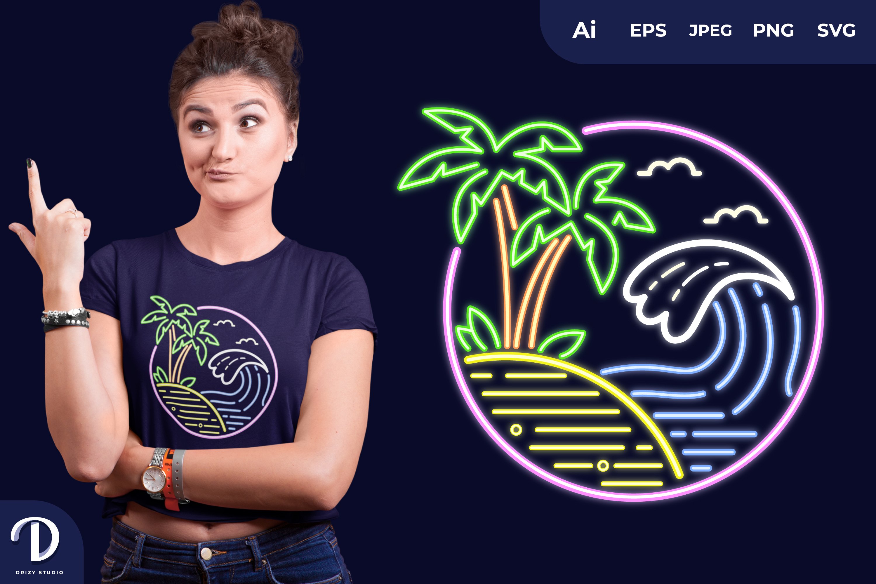 Summer neon T-Shirt Design (1256753)