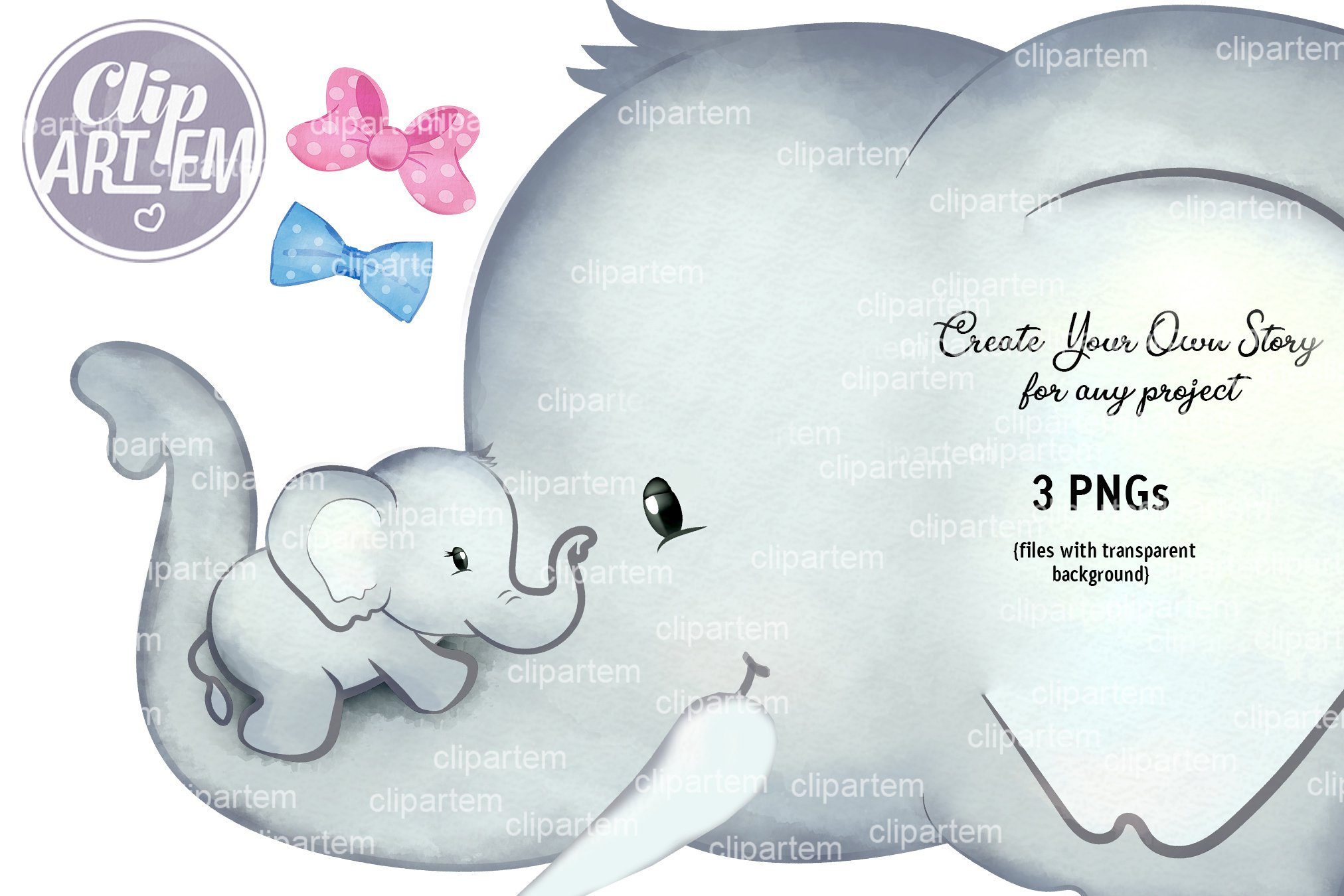 Happy Elephant Clip Art
