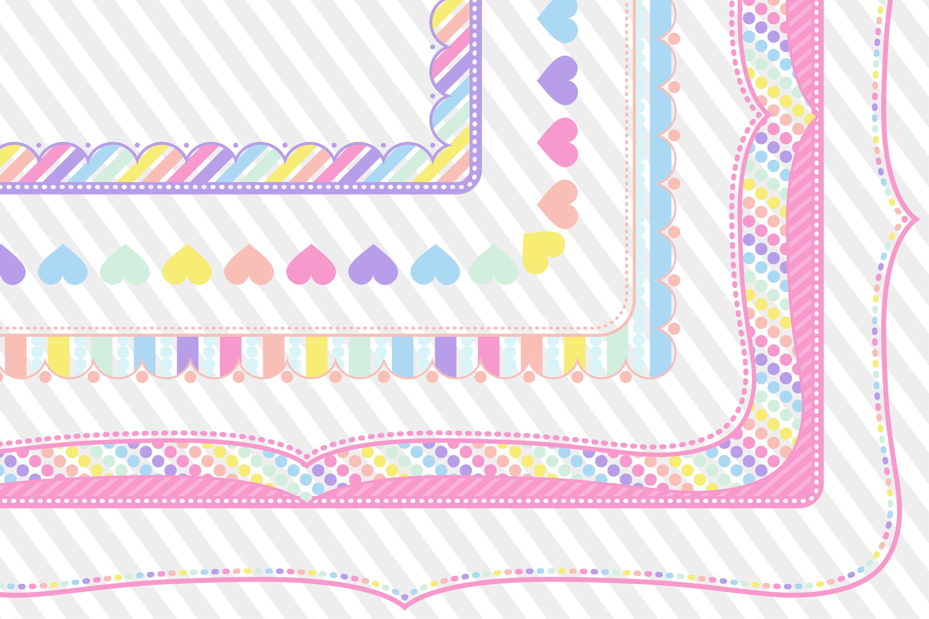 PNG Frames Clipart, Pastel Page Borders (519079) Illustrations
