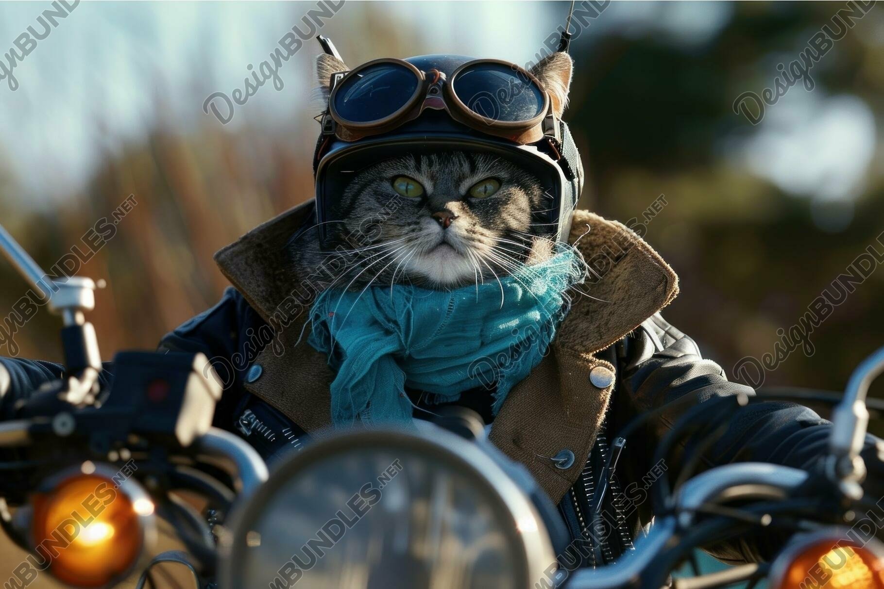 cat wearing motorcycle helmet Dashing Pet Like Mother Like Daughter: Biker