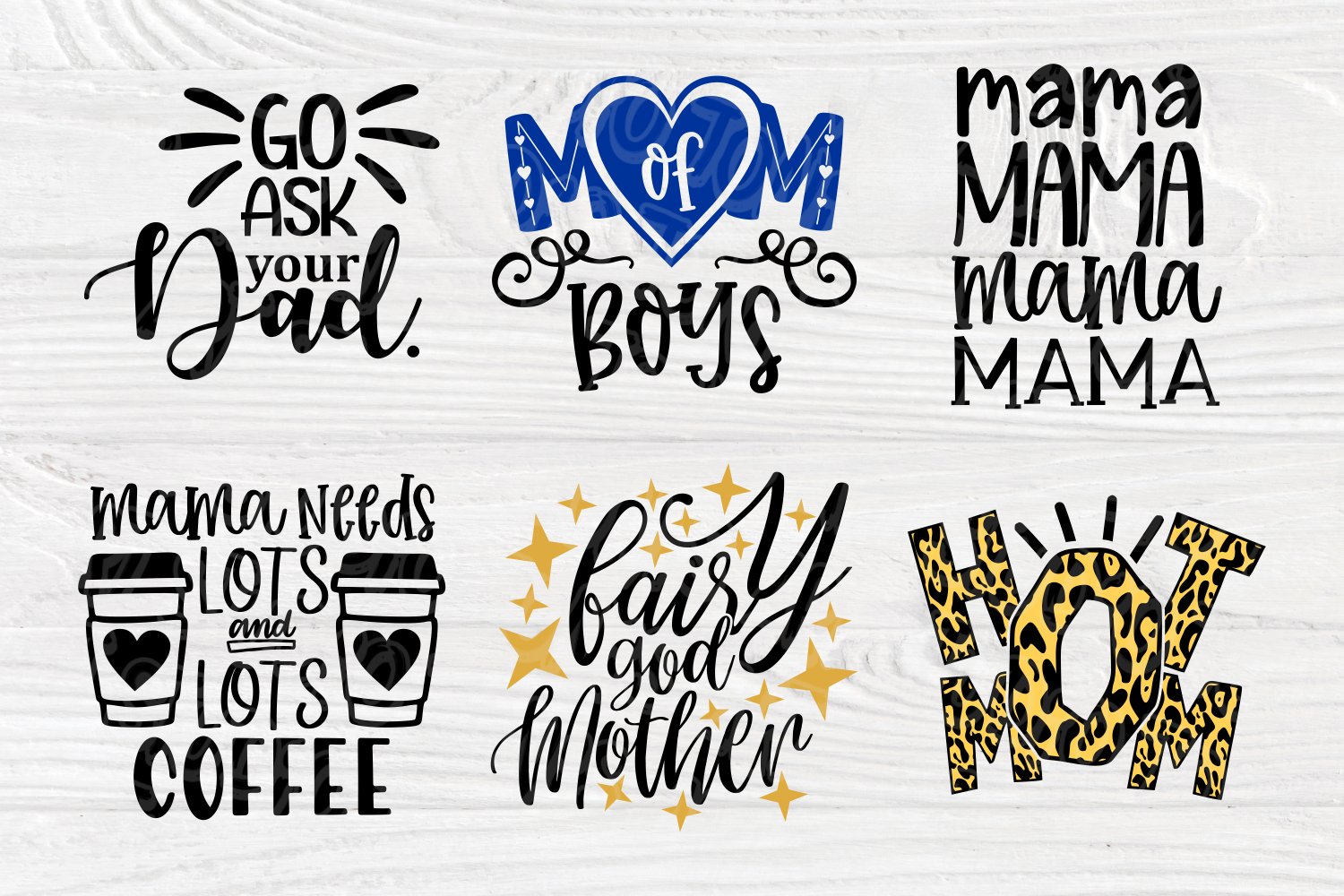 Funny Mom Shirt SVG Bundle, Mom Quotes, Svg Cut Files (556190) Cut