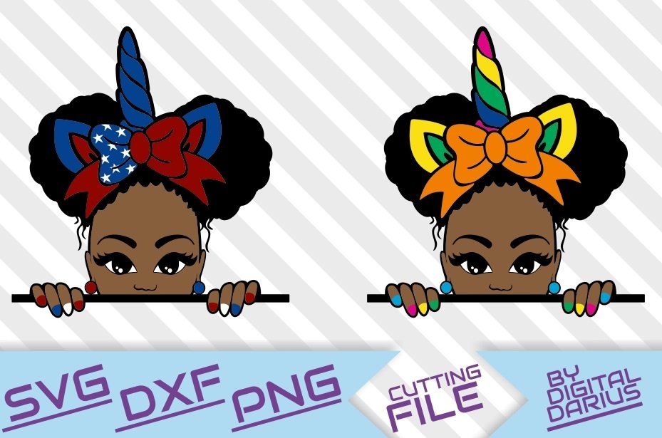 2x Peeking afro girl svg, Melanin, Black woman svg, Unicorn (298336