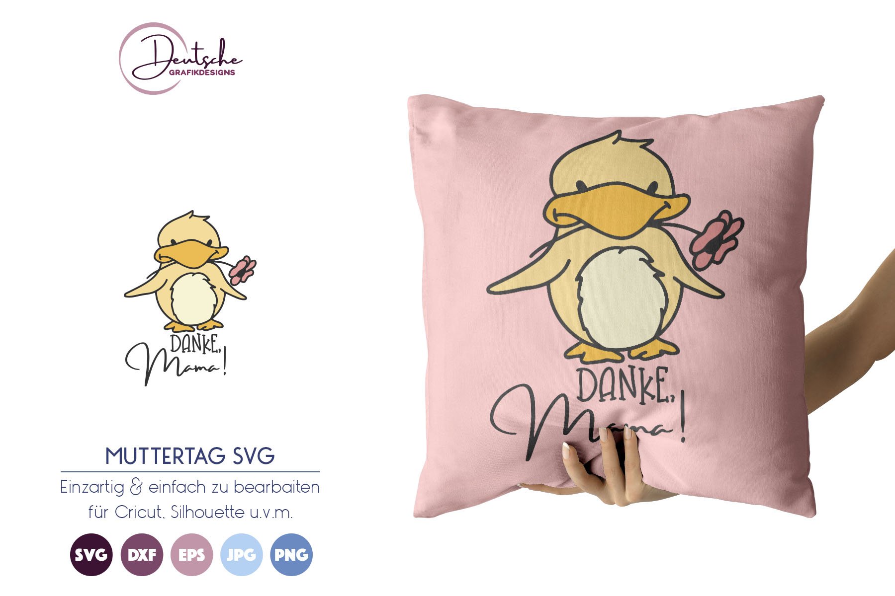 Danke Mama SVG | Ente SVG | Blume