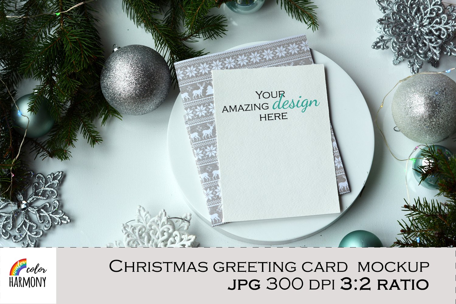 Download Greeting Card Mockup Christmas Card Mockup 1049996 Seasonal Design Bundles