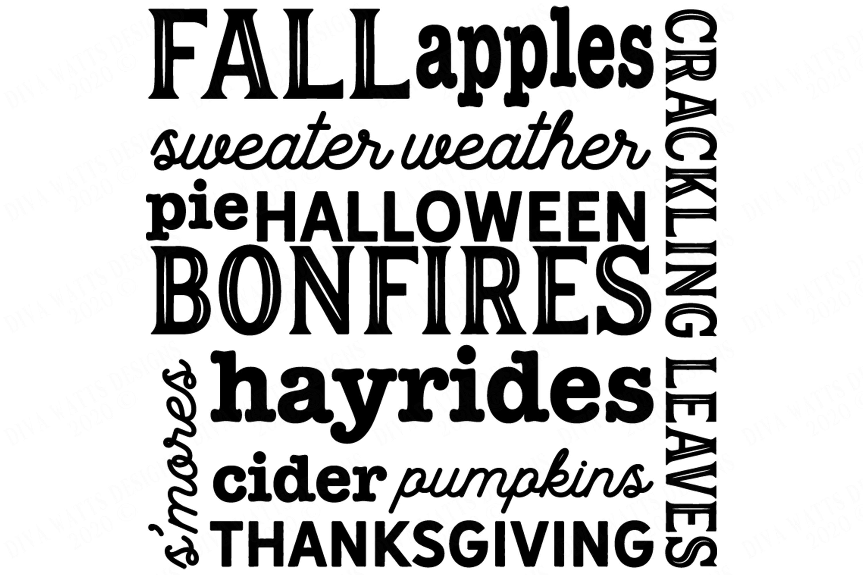 Fall Subway Art / Wall Decor - Autumn / Fall SVG