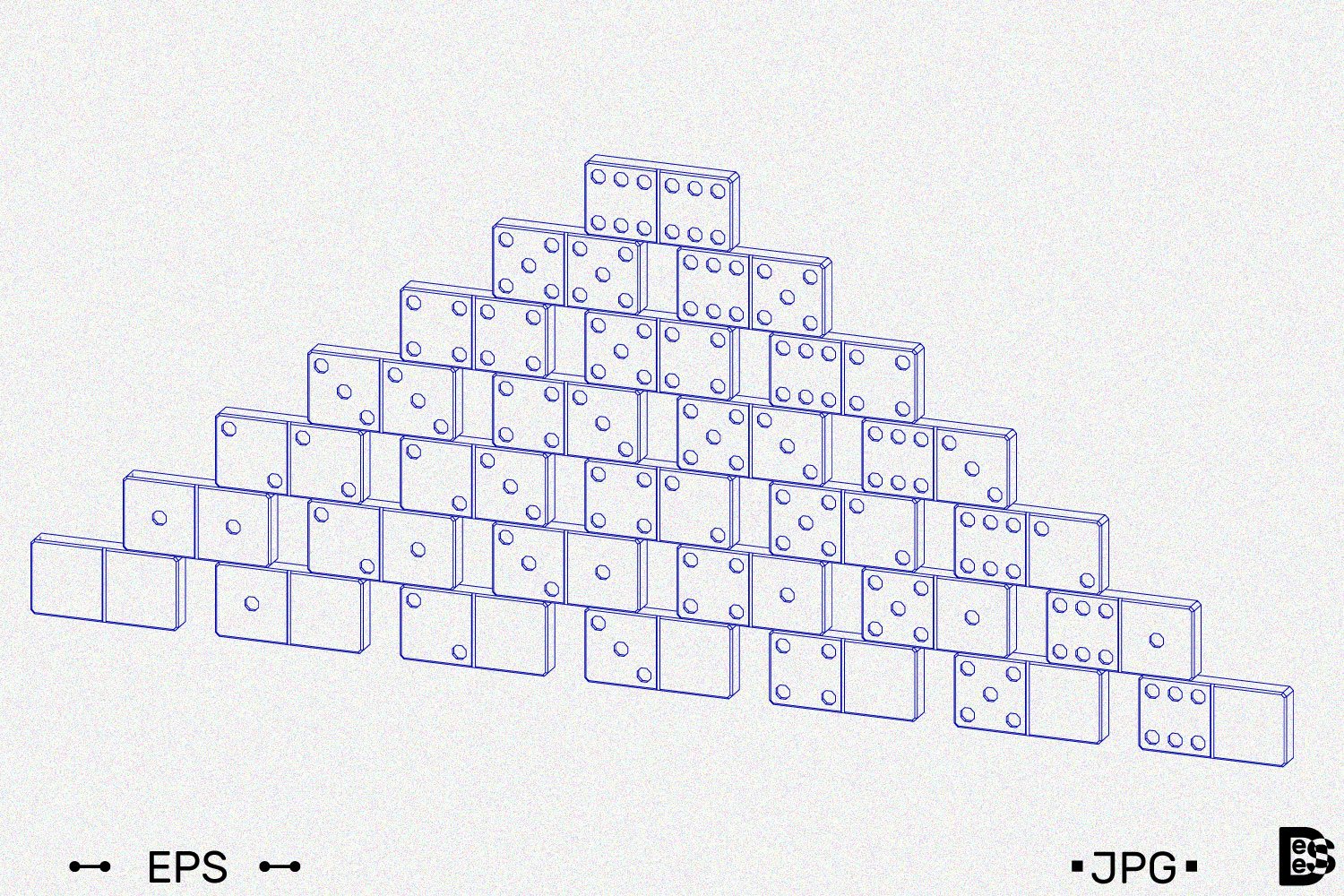 Pyramid of dominoes. 3d Vector illustration (1003551) | Illustrations ...