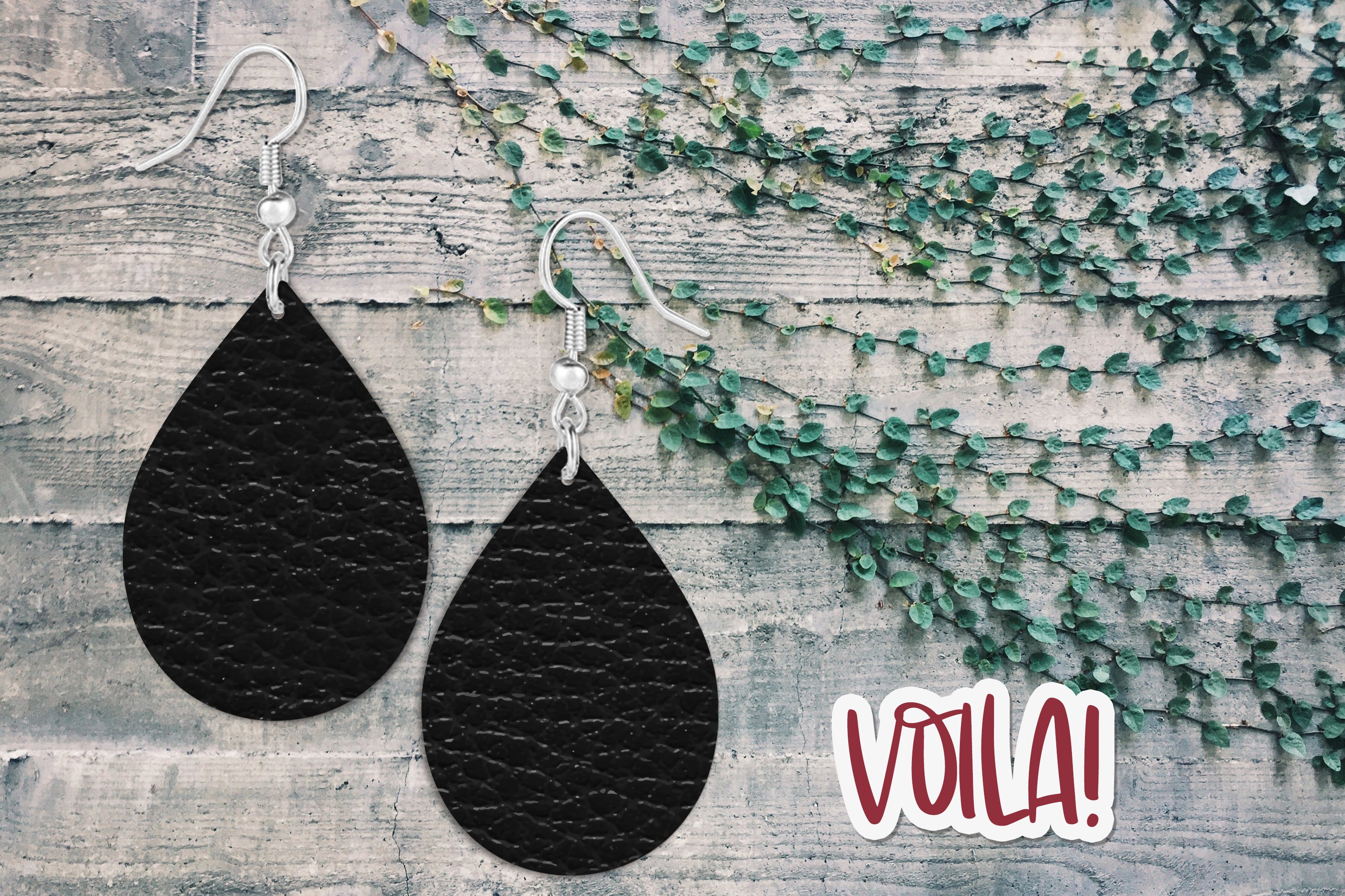 Faux Leather Earring Mockup, Smart Object PSD (901163