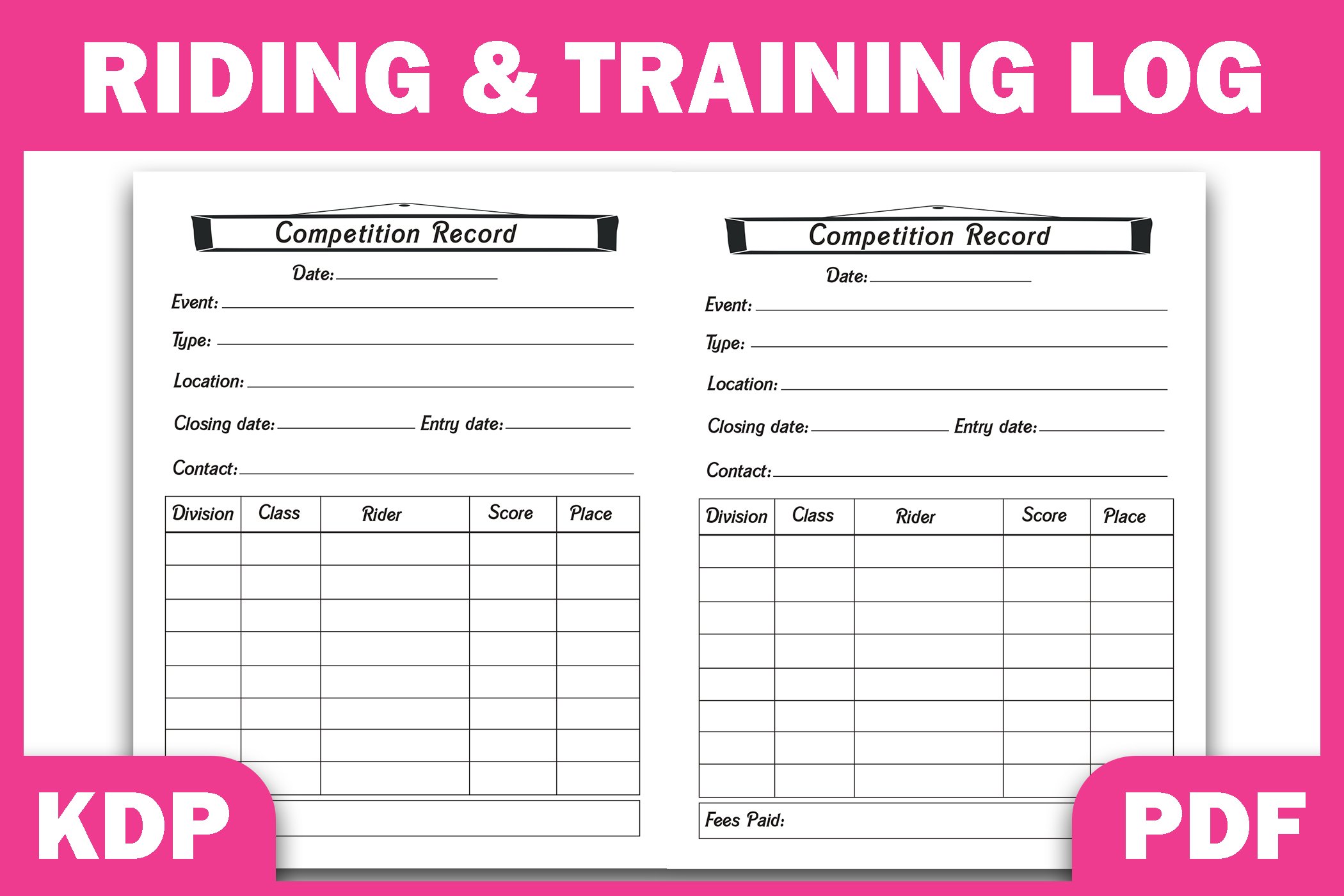 Horse Health Care Journal & Activities Record KDP Template (921799
