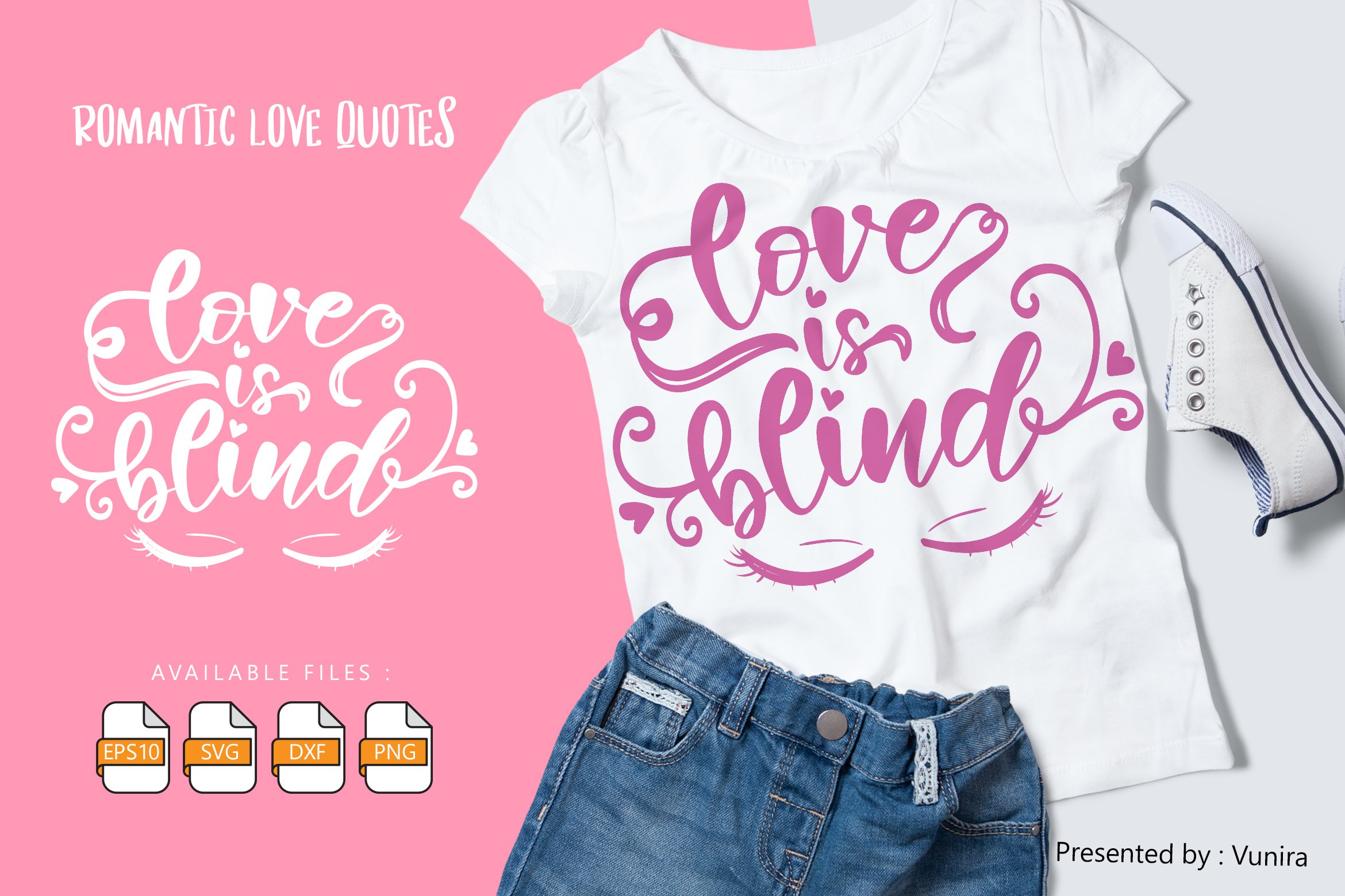 Download Love Is Blind Lettering Quotes 1154410 Hand Lettered Design Bundles