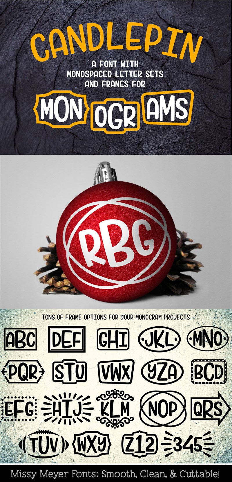 Candlepin make fun monograms! (14314) Monogram Font Bundles