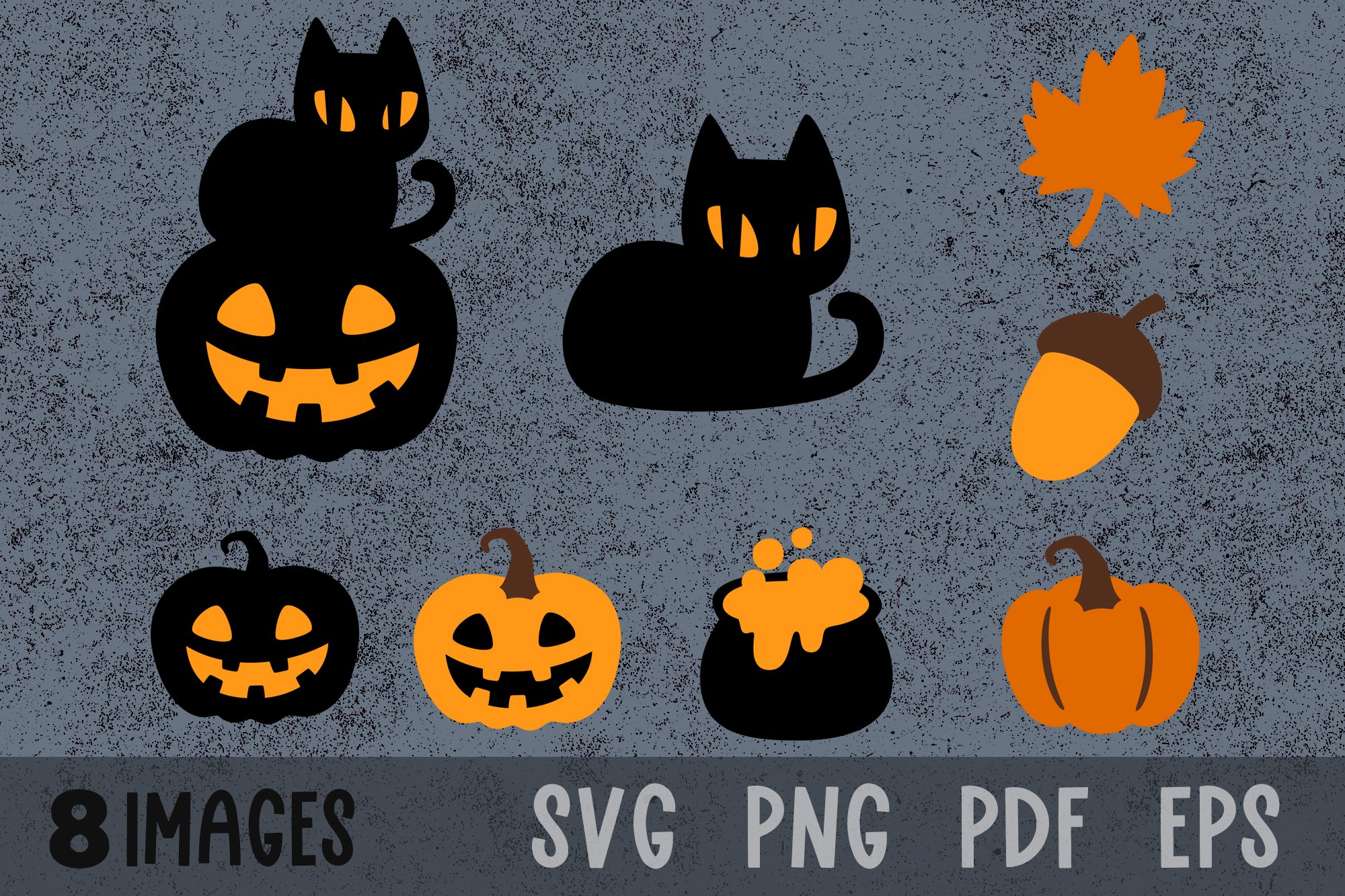 Fall svg Halloween pumpkin svg Black cat svg Acorn svg files (934323