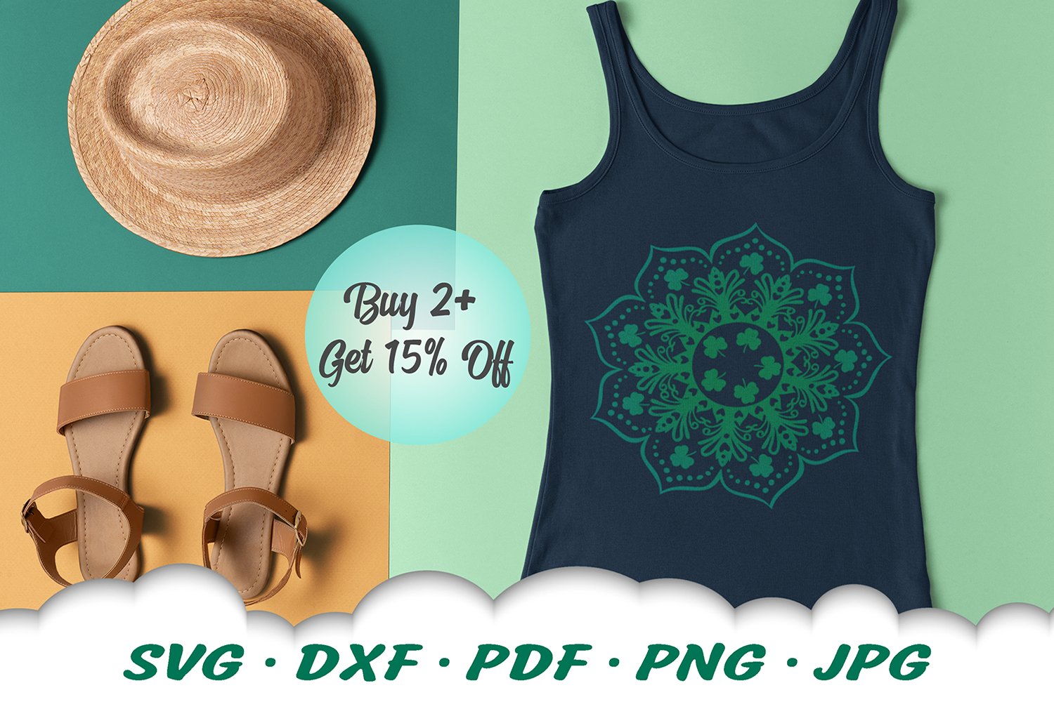 Shamrock Mandala SVG DXF Cut Files (516493) | SVGs | Design Bundles