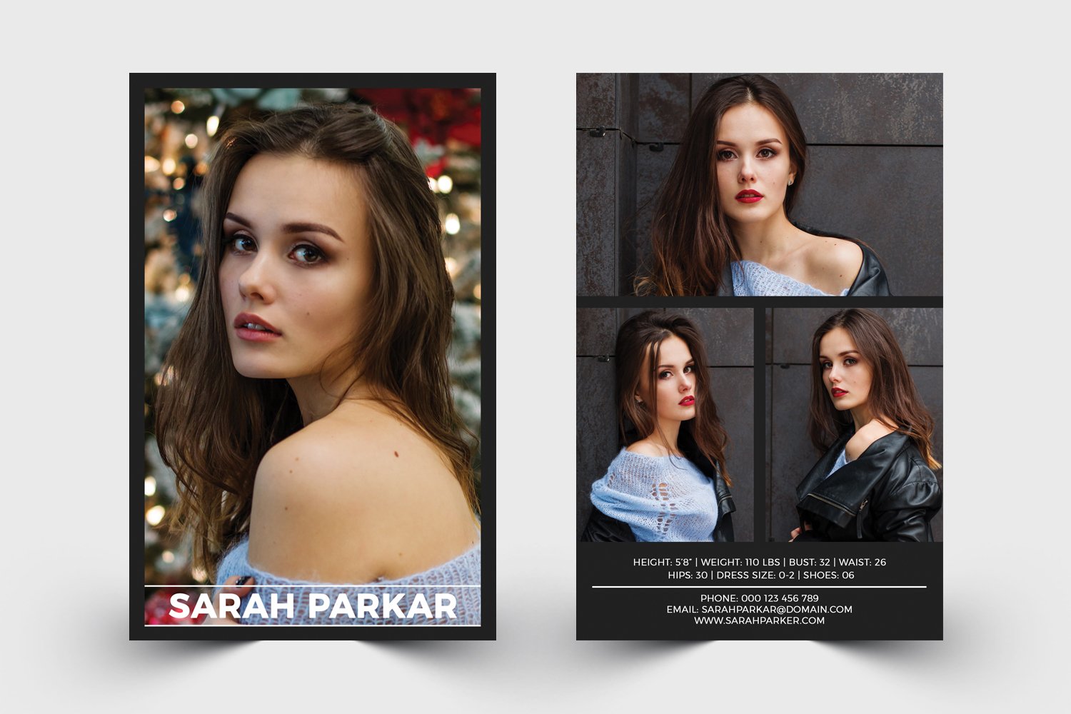 Model Comp Card Template (20)  Flyers  Design Bundles Pertaining To Model Comp Card Template Free