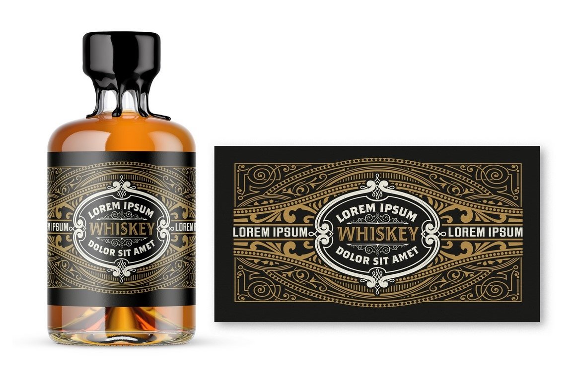 Vintage Liquor Bottle Packaging Layout (654900) Brochures Design