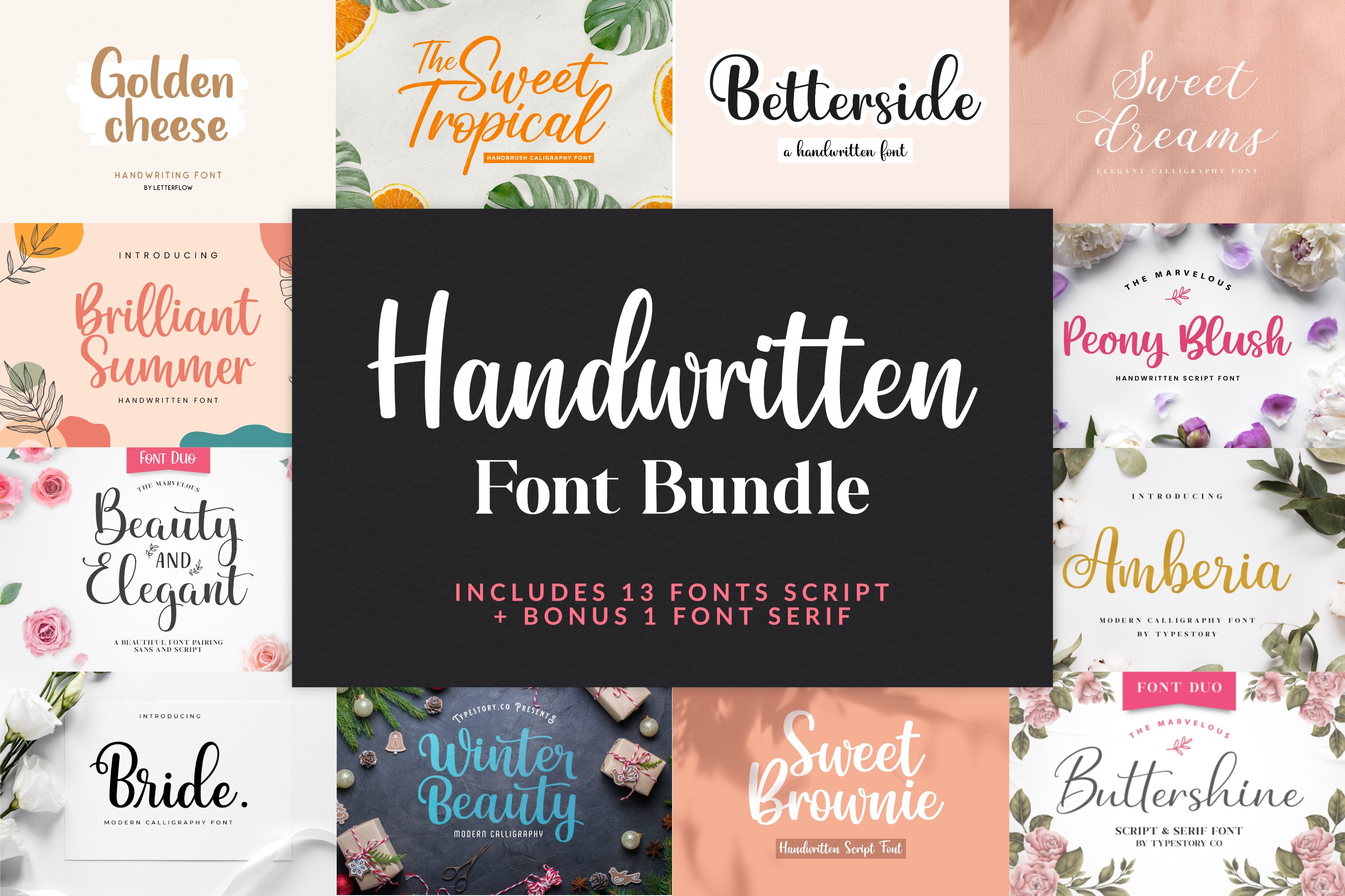 Handwritten Font Bundle by Letterflow (412984)