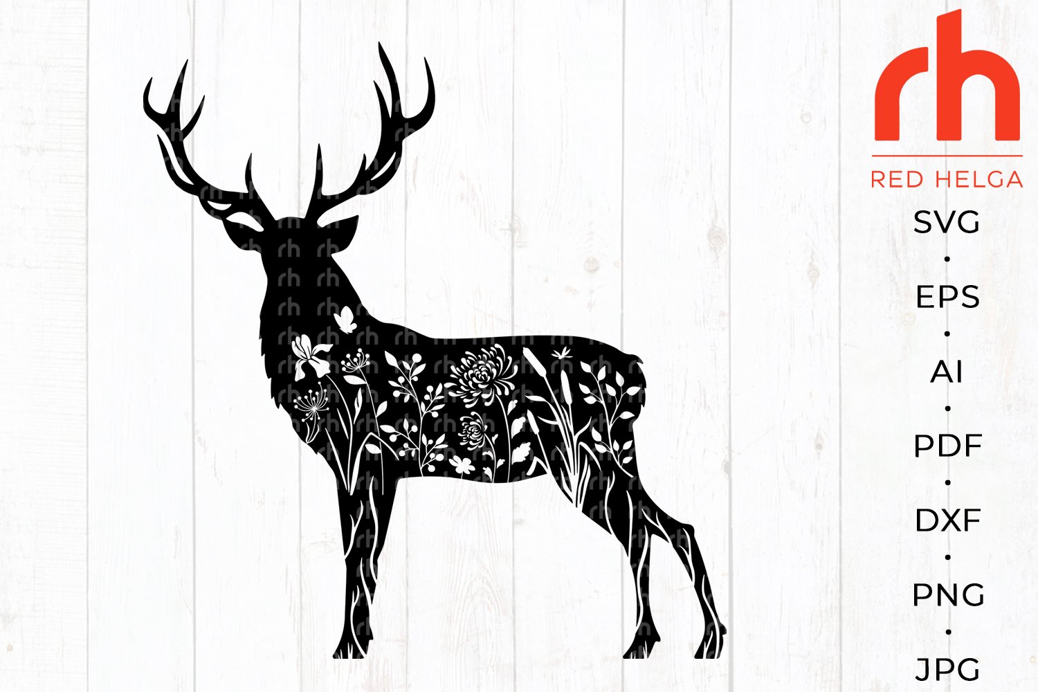 Download Floral Deer Svg Flower Deer Svg Forest Animal Silhouette 1409531 Cut Files Design Bundles