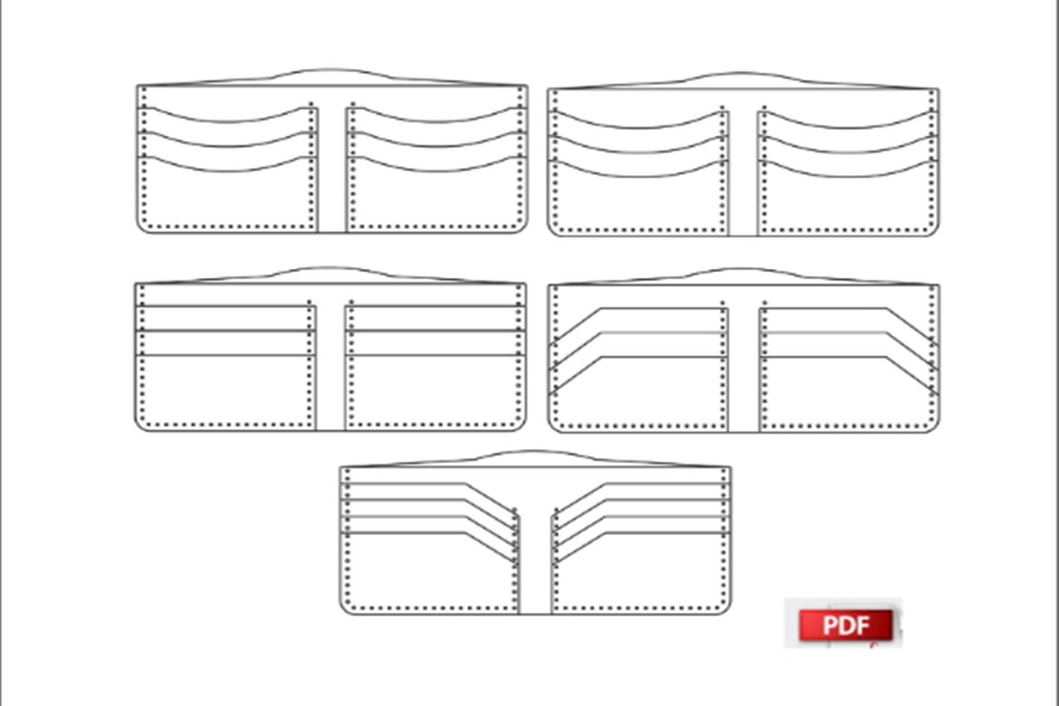 simple wallet pattern-leather card wallet pdf-slim walletpdf
