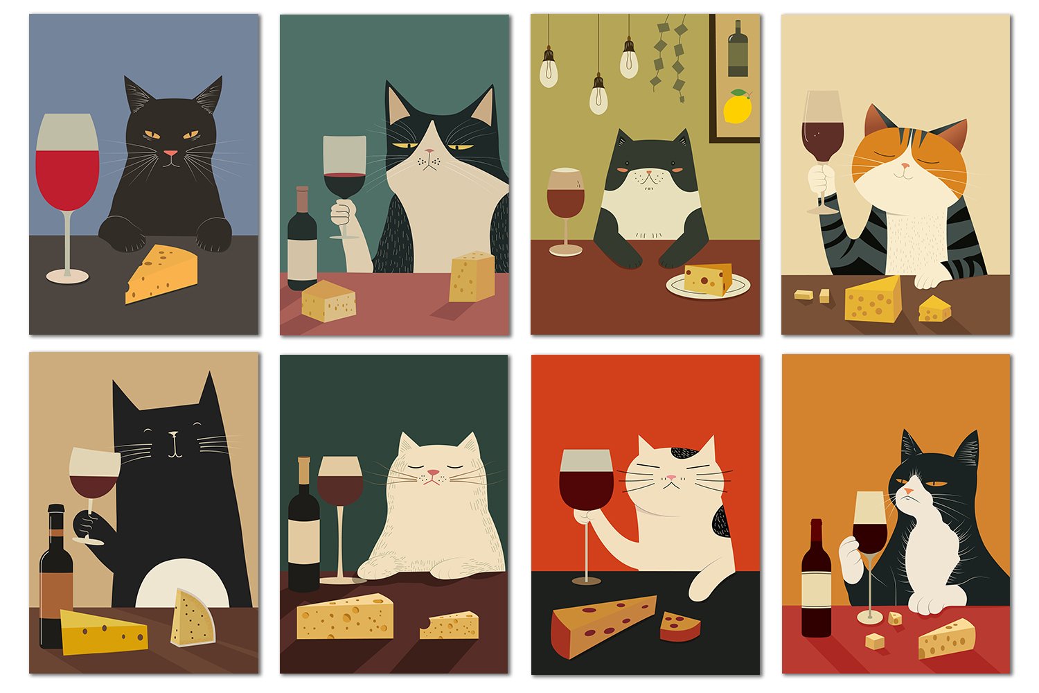 Cats Drinking Wine - Main Image