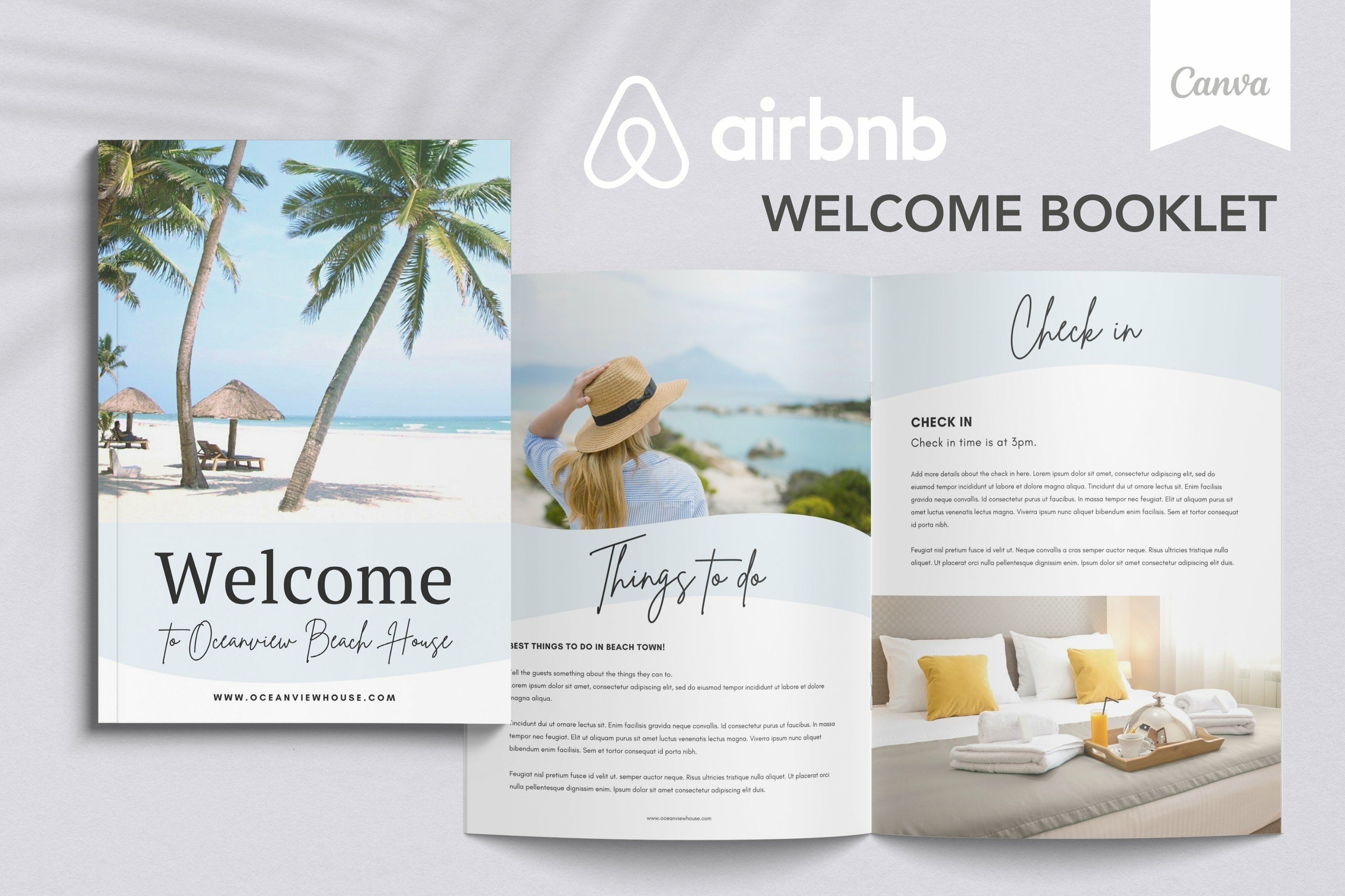 Airbnb Welcome Book Template for Canva Tropical