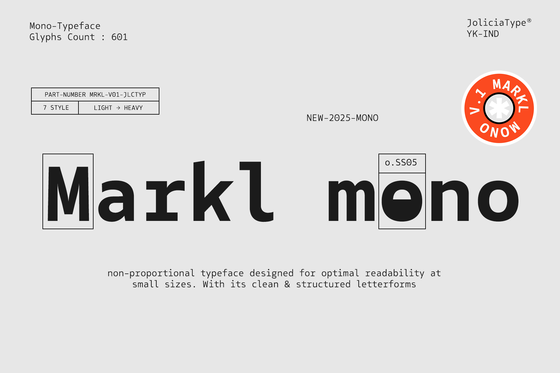 TYPO LATINO フォントブック Markl Mono | Monospaced Font
