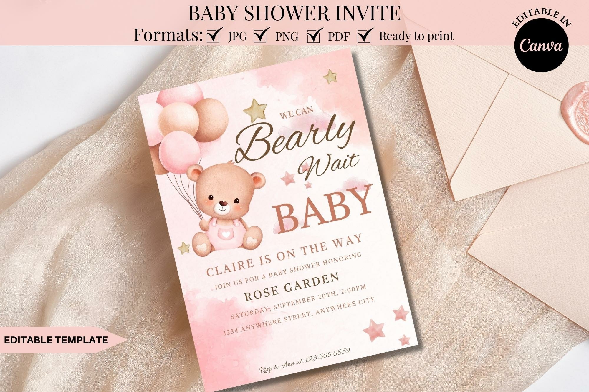 We Can Bearly Wait Baby Shower Invite Template (2075985)