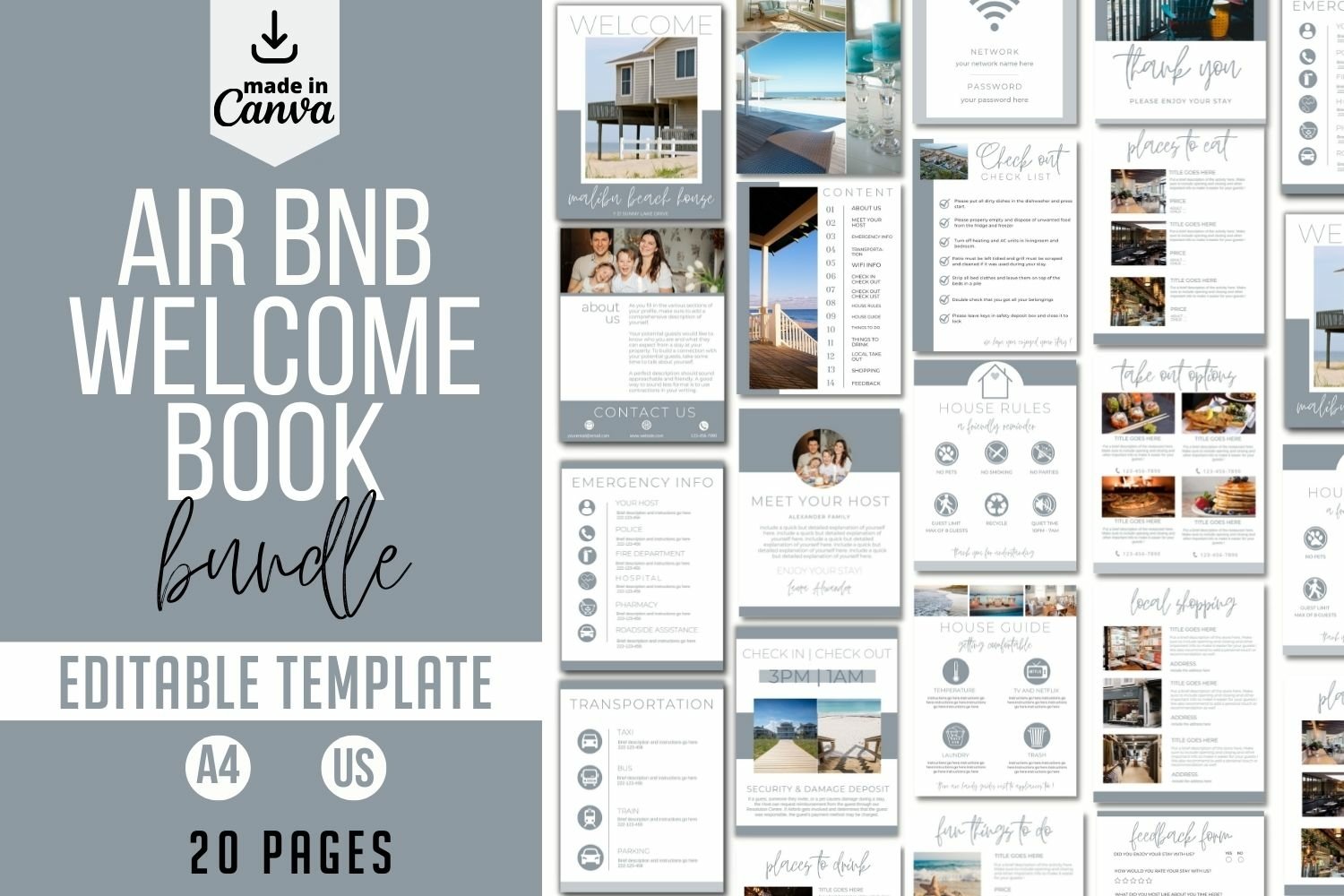 Airbnb Welcome Book Template | Customize with Canva